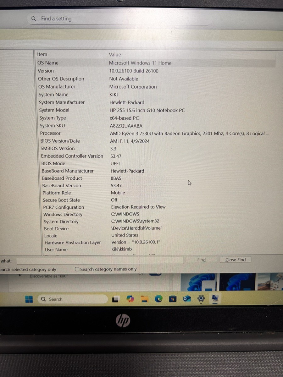 HEWLETT PACKARD 255 G10 WITH 250GBS AND 8GBR *READ DESCRIPTION!!!!!! (P17028842)