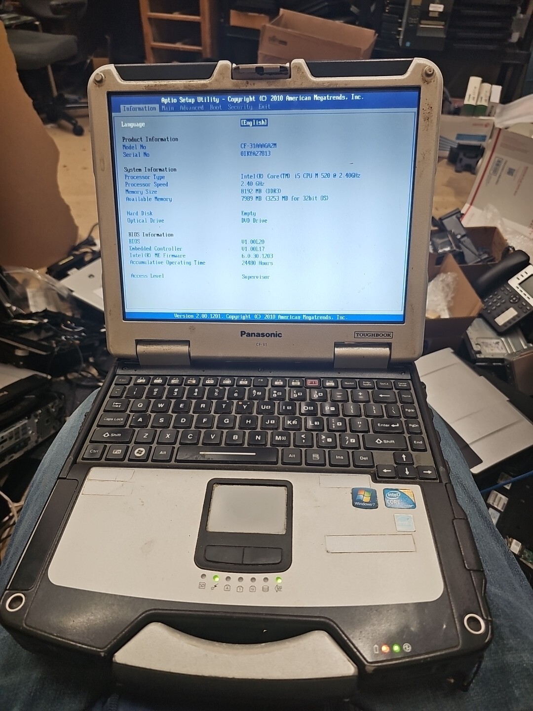 Panasonic Toughbook CF-31 MK-1 i5 520M @ 2.40GHz 8GB RAM DDR3 ( 24480HRS)