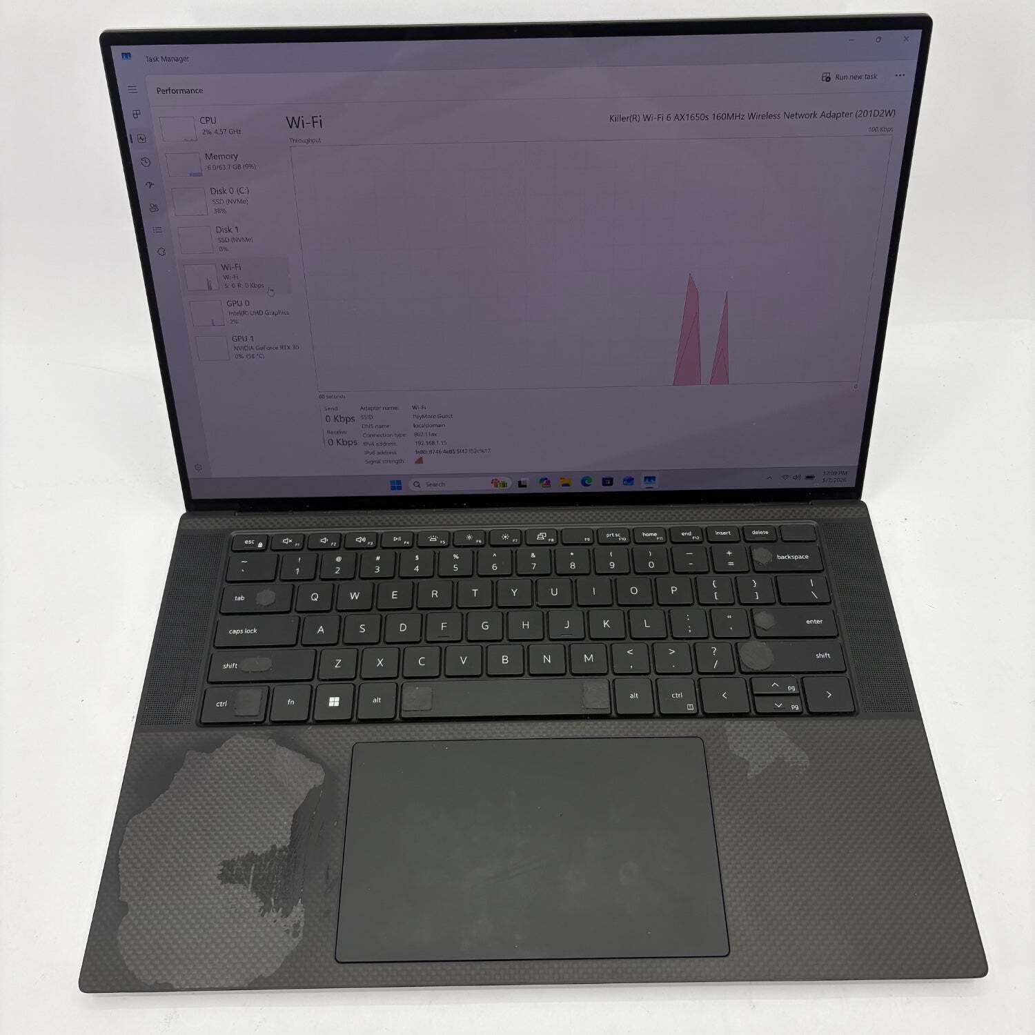 Dell XPS 15 9510 15.6″ i7-11800H 2.3GHz 64GB RAM 1TB SSD GeForce RTX 3050 Ti