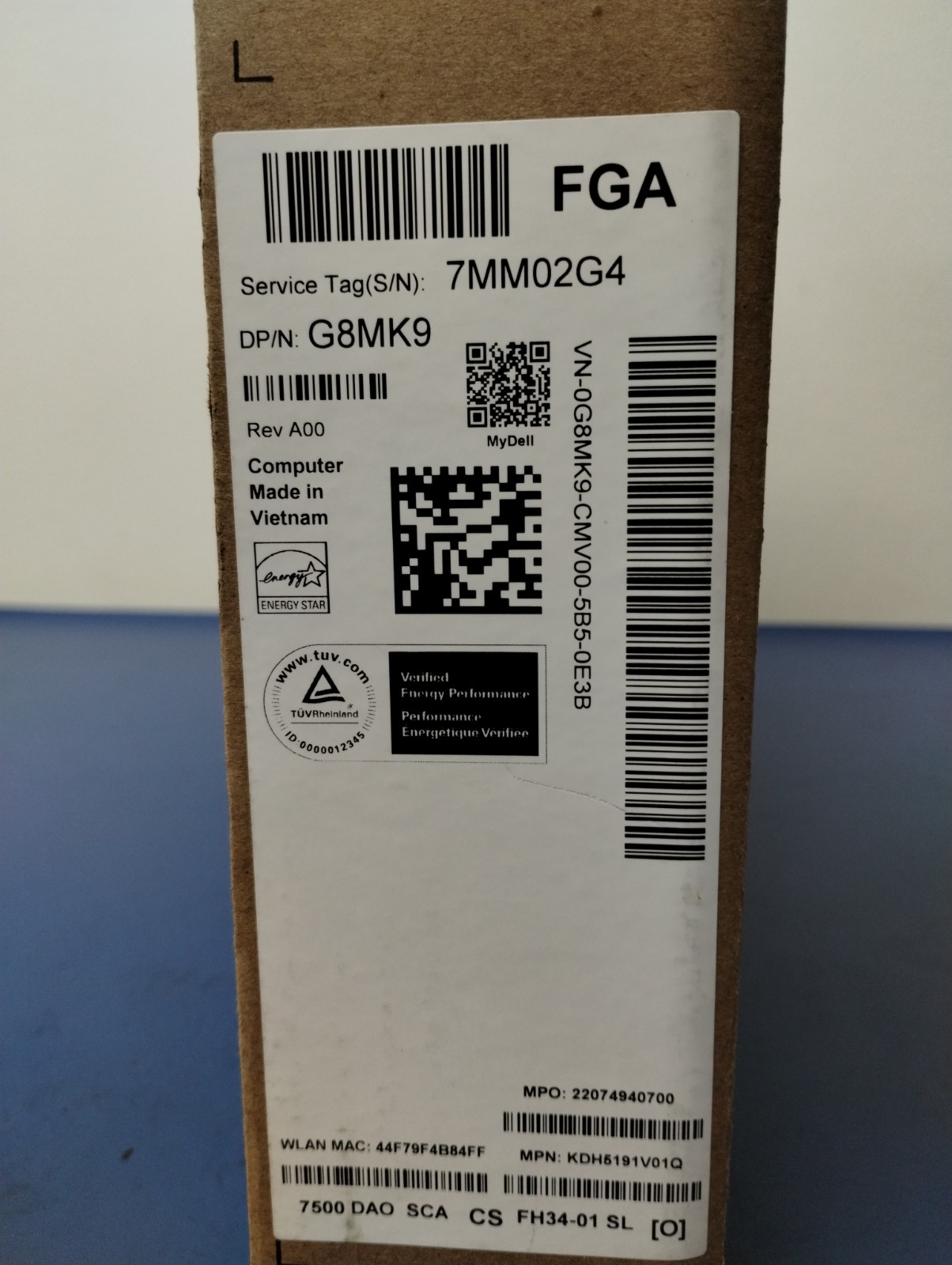 DELL 15 DC15255 G8MK9, AMD Ryzen 7 7730U, 2.00 GHz, 16 GB RAM, 512 GB NVMe SSD