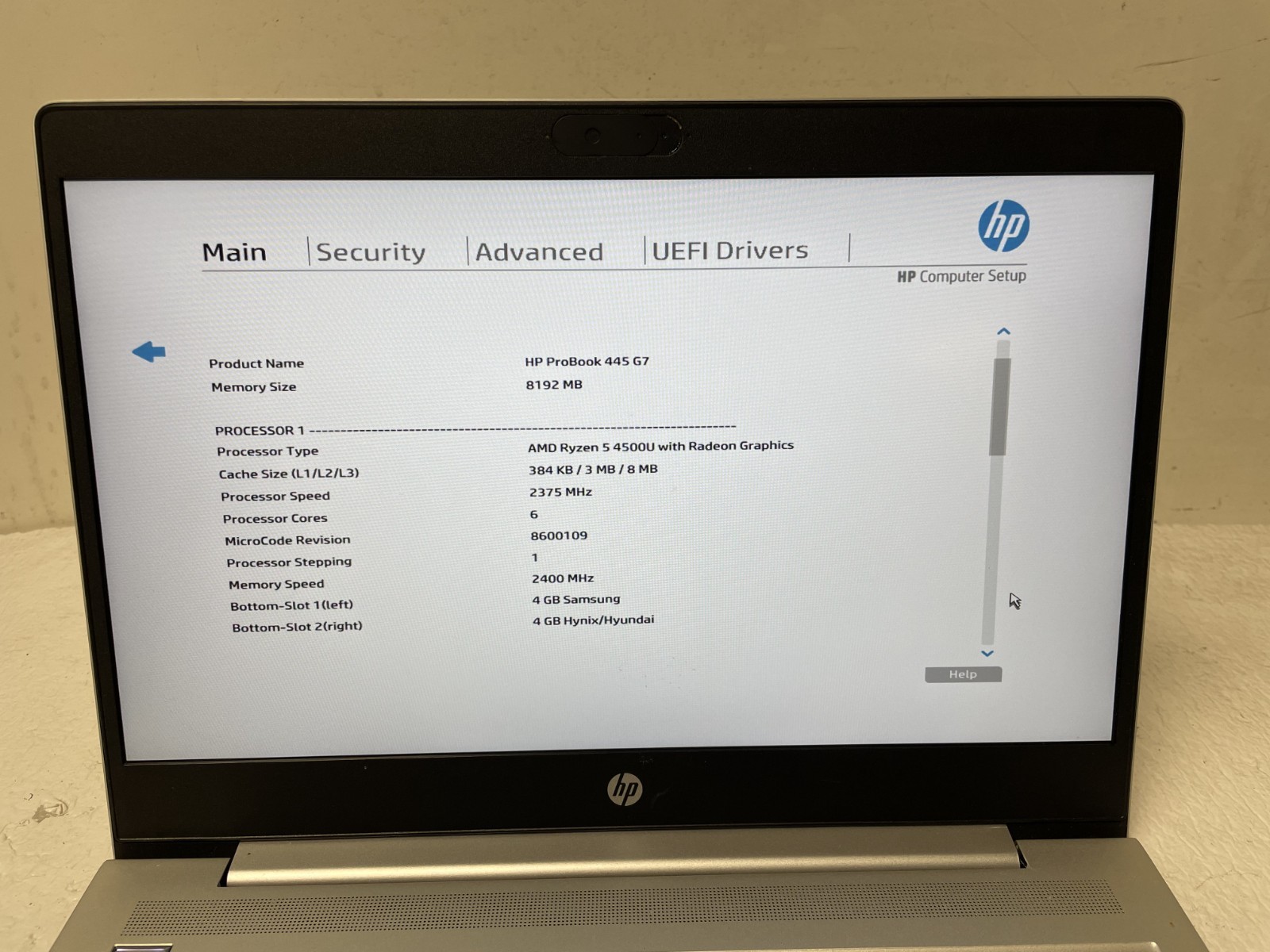 HP ProBook 445 G7 14″AMD Ryzen 5 4500U @2.3GHz 8GB RAM NO SSD For Parts *READ