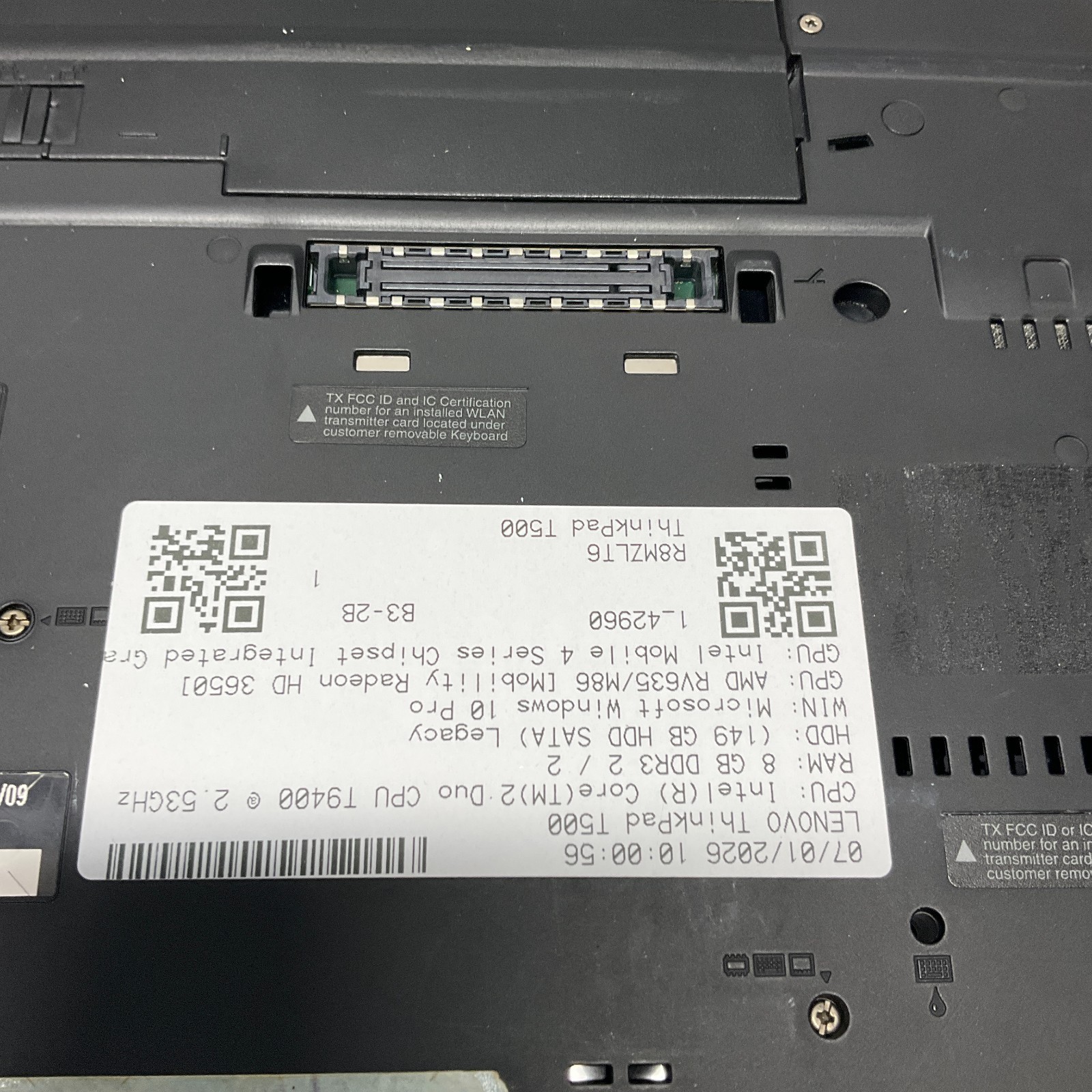 Lenovo ThinkPad T500 Intel Core 2 Duo T9400 2.53GHz 8GB 160GB HDD Win 10 Pro