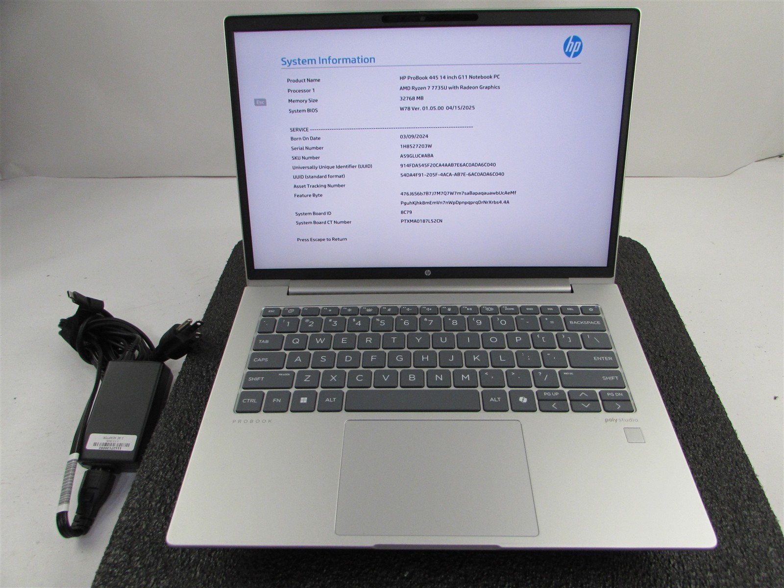 HP PROBOOK 445 (G11) AMD RYZEN 7 7735U 512GB SSD 32GB RAM AMD GPU WIN 11 PRO