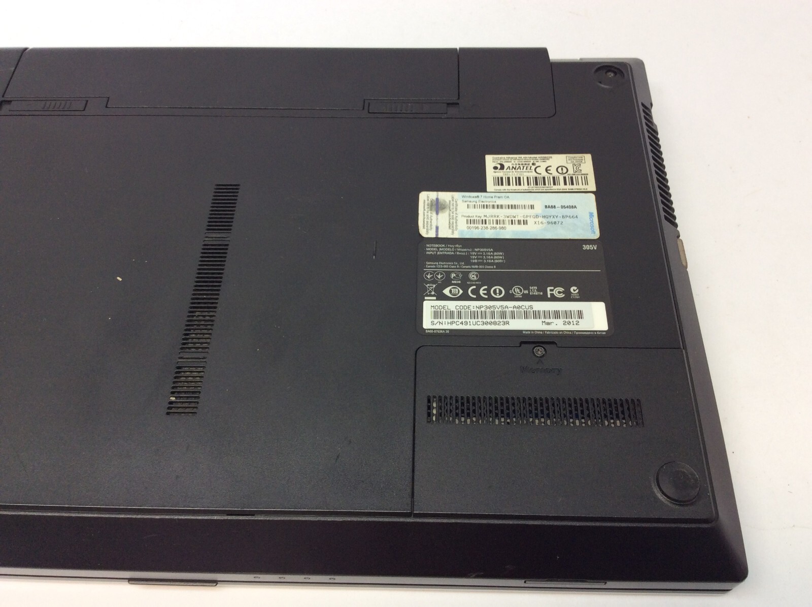 Untested Samsung Win 7 Quad Core AMD Radeon A6 Vision Notebook Laptop NP305V5A