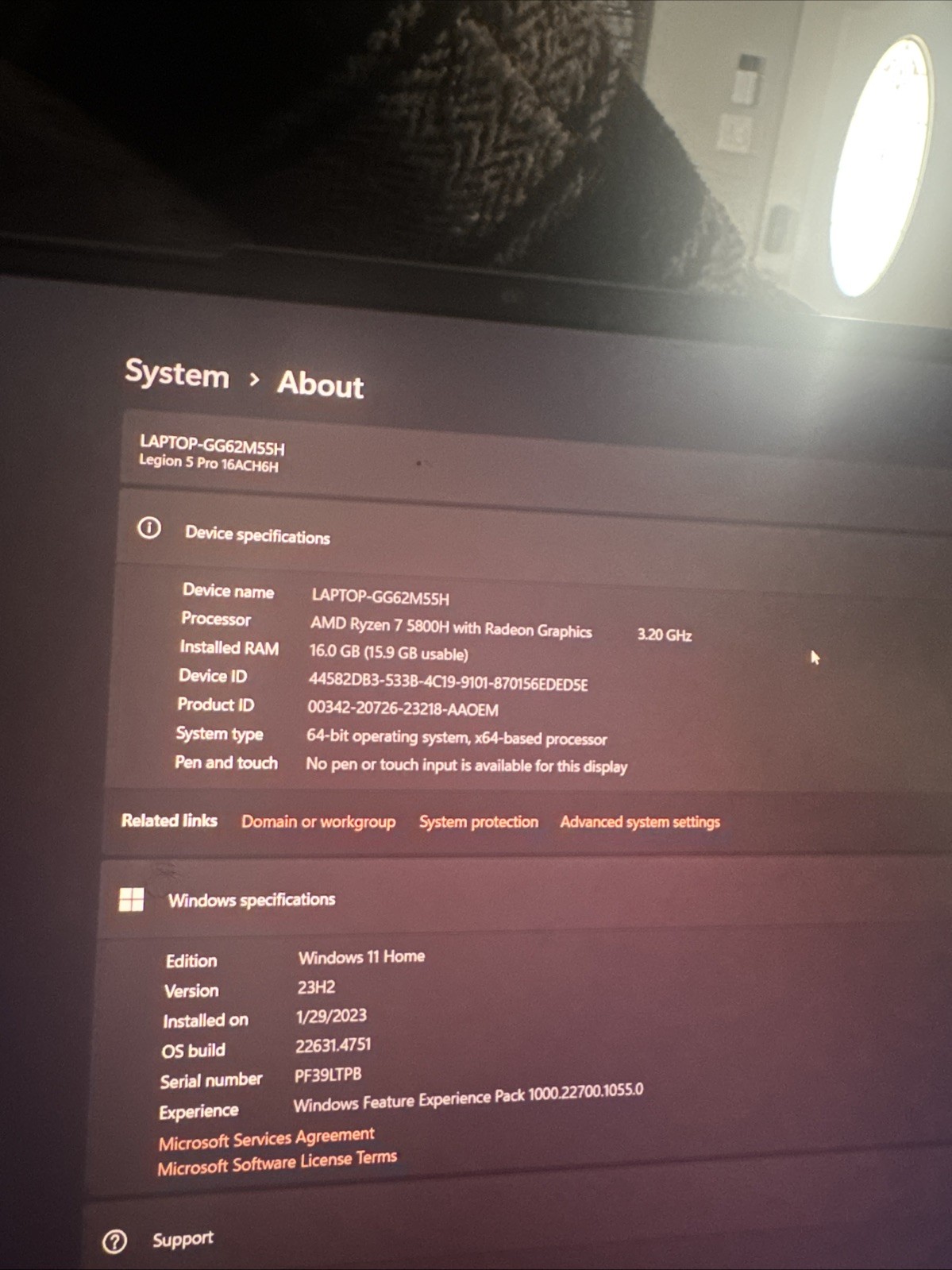 Lenovo Legion 5 PRO-16ACH6H