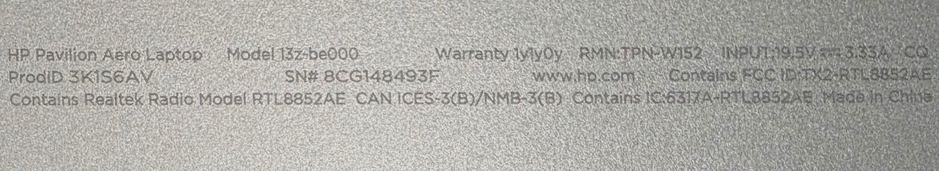 HP Pavilion Aero 13z-be000 Ryzen 5 5600U APU 8GB 256GB SSD NoteBook Laptop
