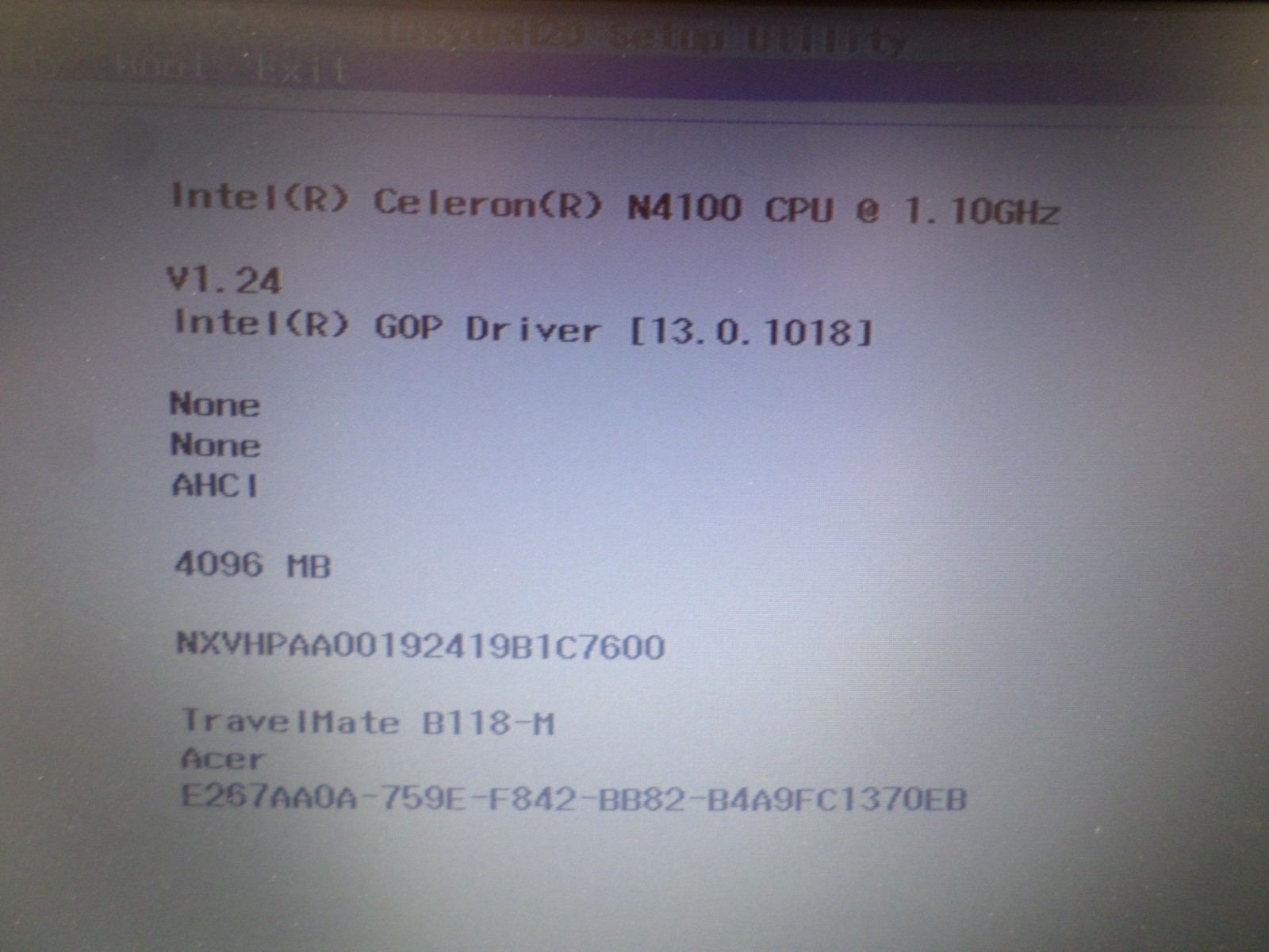 Acer TravelMate B118-M , N4000 4GB Ram No SSD No Charger