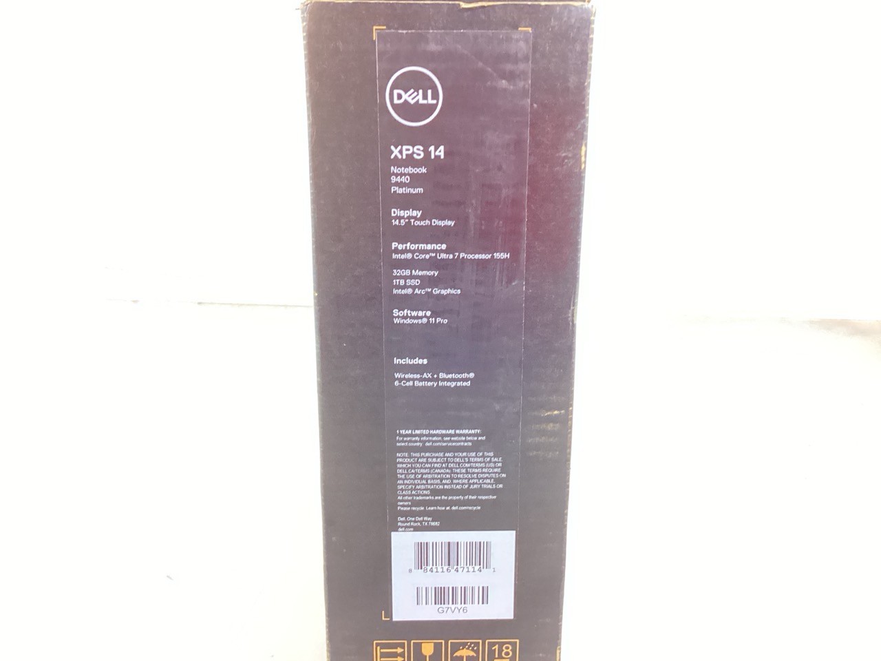 Dell XPS 14.5″ 9440 OLED – Ultra 7 155H 32GB 1TB SSD WiFi 6E W11P – G7VY6