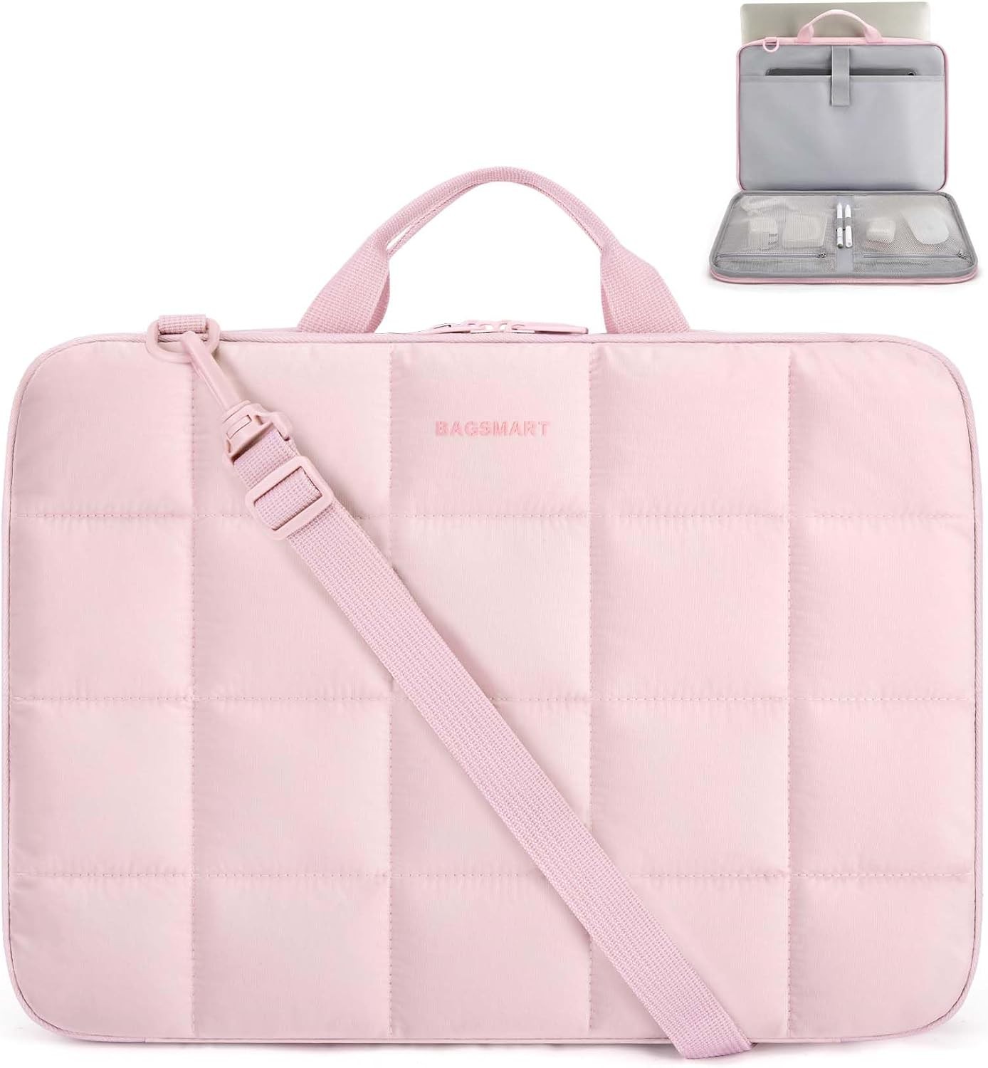 Puffy Laptop Sleeve Bag for Women, MacBook Case for Dell, HP, Lenovo, 15-15.6 in