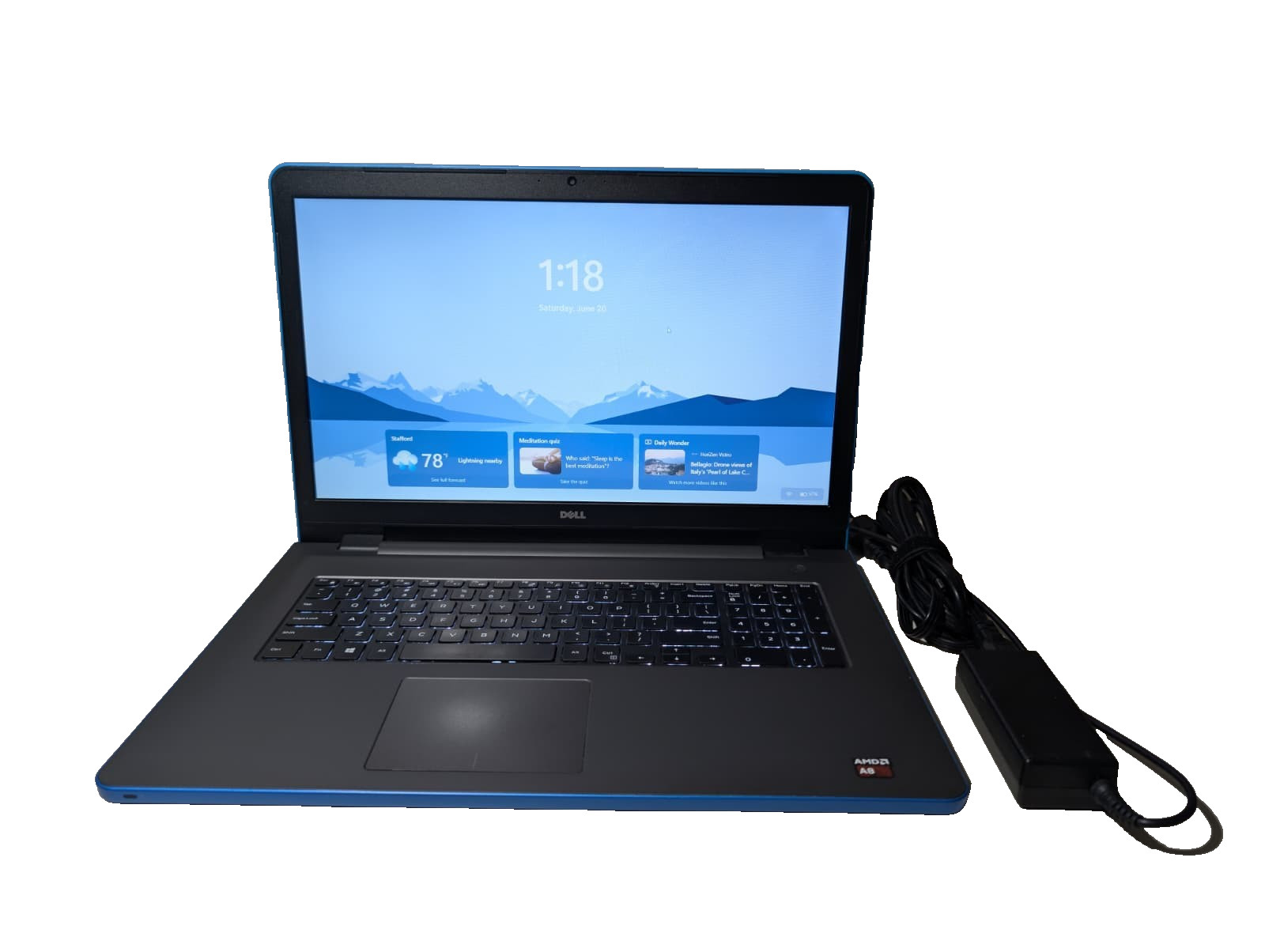 17″ Dell Inspiron 5755 Blue | AMD A8 16GB RAM 256GB SSD | HD+ Backlit Win 11 DVD