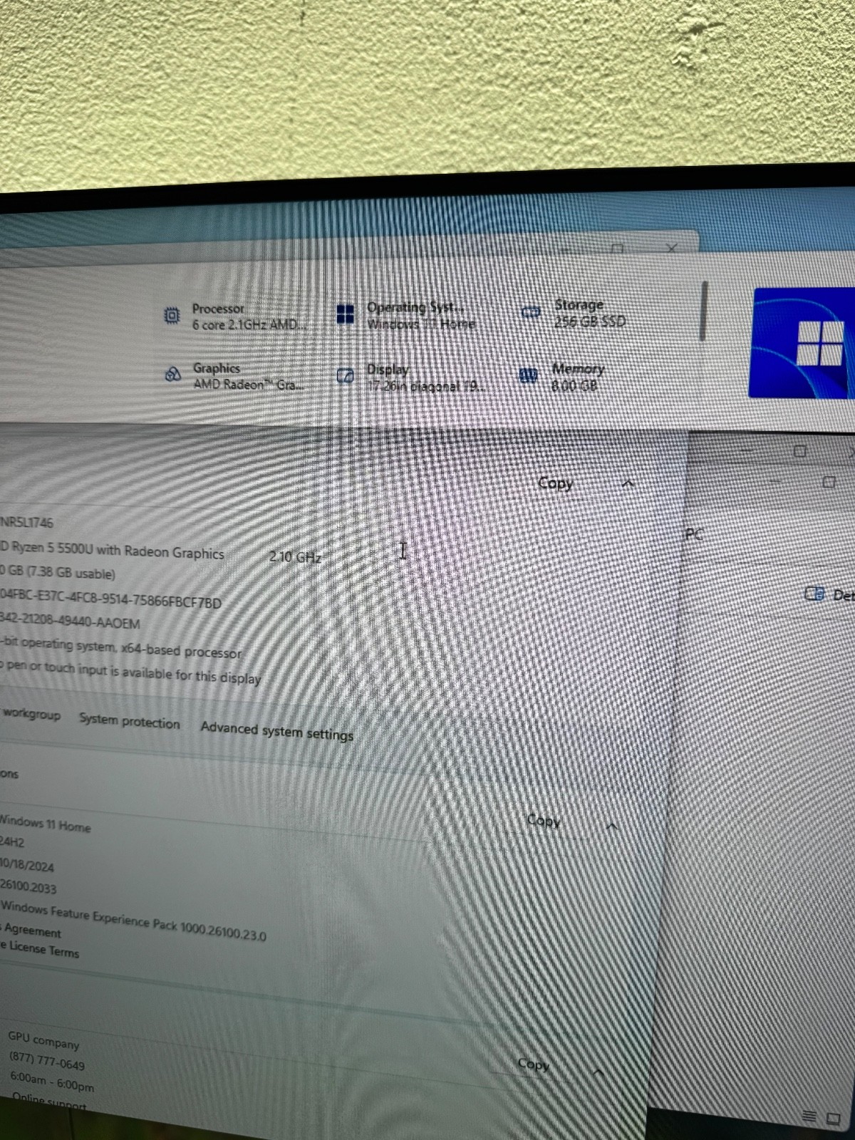 Gateway GWNR5L1746 17.3″ AMD Ryzen 5 5500U 24GB RAM 256GB SSD Windows 11 4 Parts