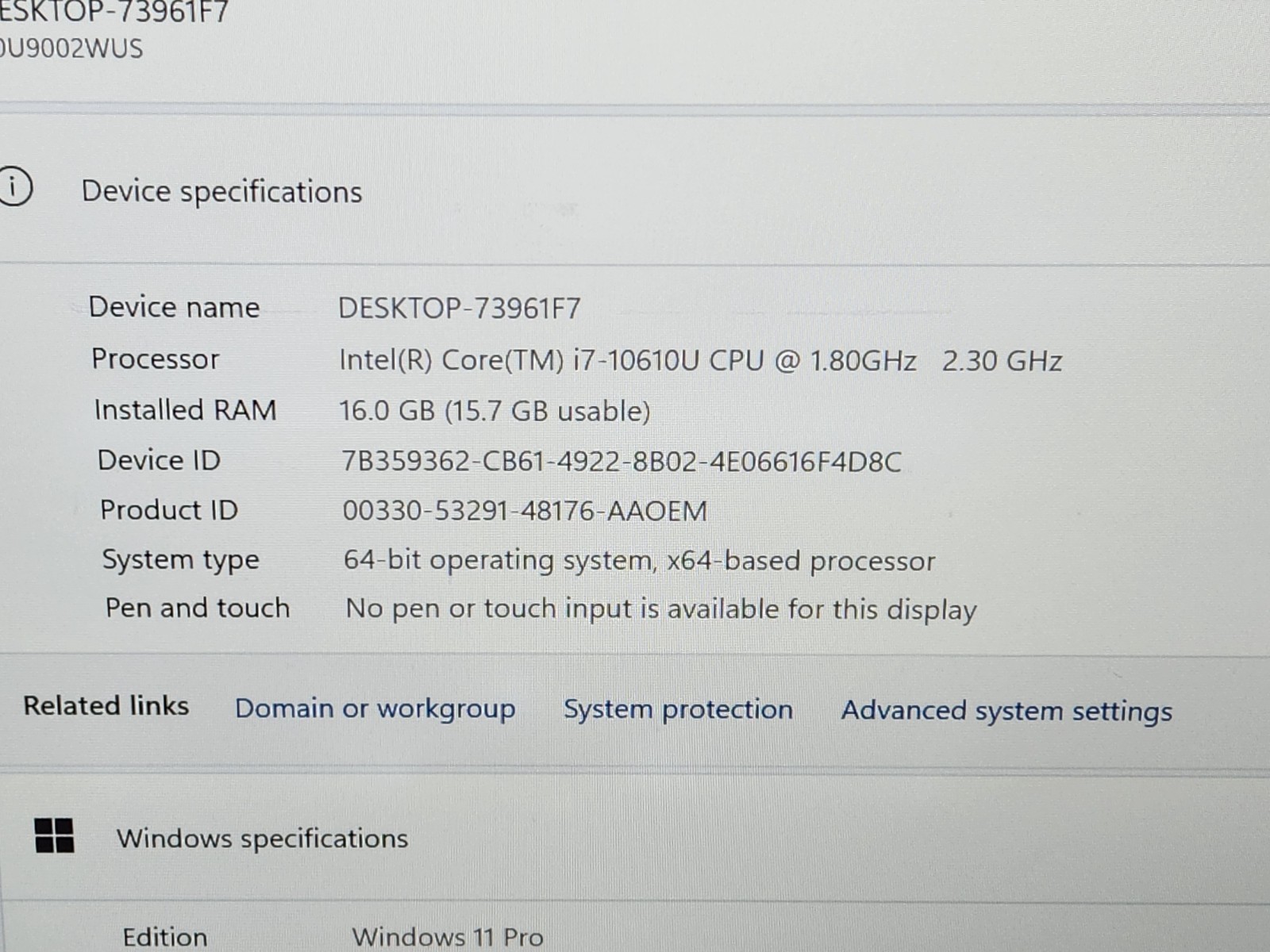 Lenovo ThinkPad X1 Carbon Gen 8 14″ QHD i7-10610U 16GB 256GB SSD Windows 11 Pro~
