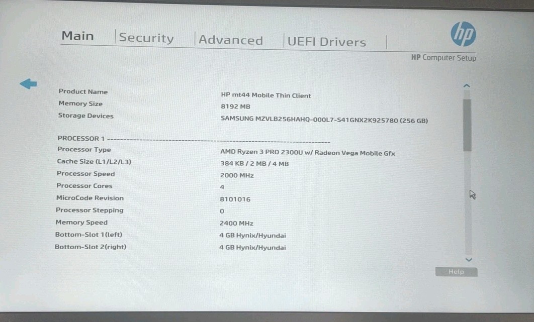 HP mt44 Mobile Thin Client 14″ FHD RYZEN 3 PRO 2300U, 256GB, 8GB.