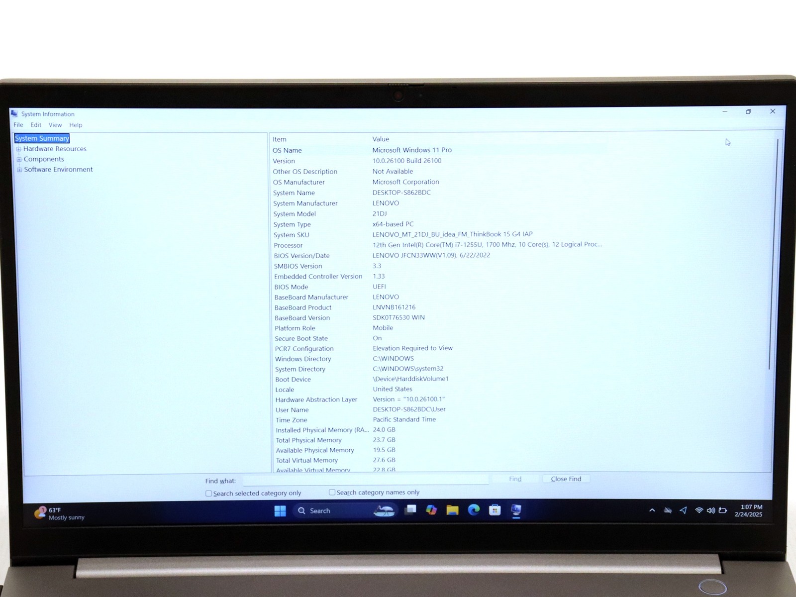 Lenovo ThinkBook 15 G4 IAP Touch Core i7-1255U 24GB 512GB NVMe W11P – AS IS READ
