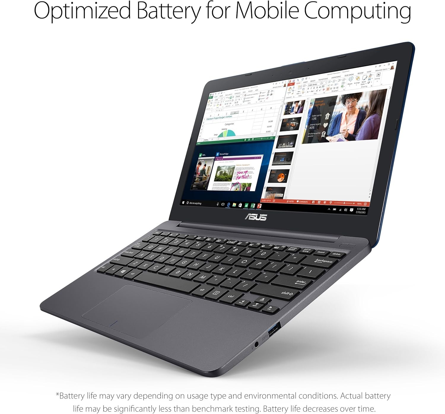 ASUS VivoBook L203MA Ultra-Thin Laptop – Black/Grey (Used)