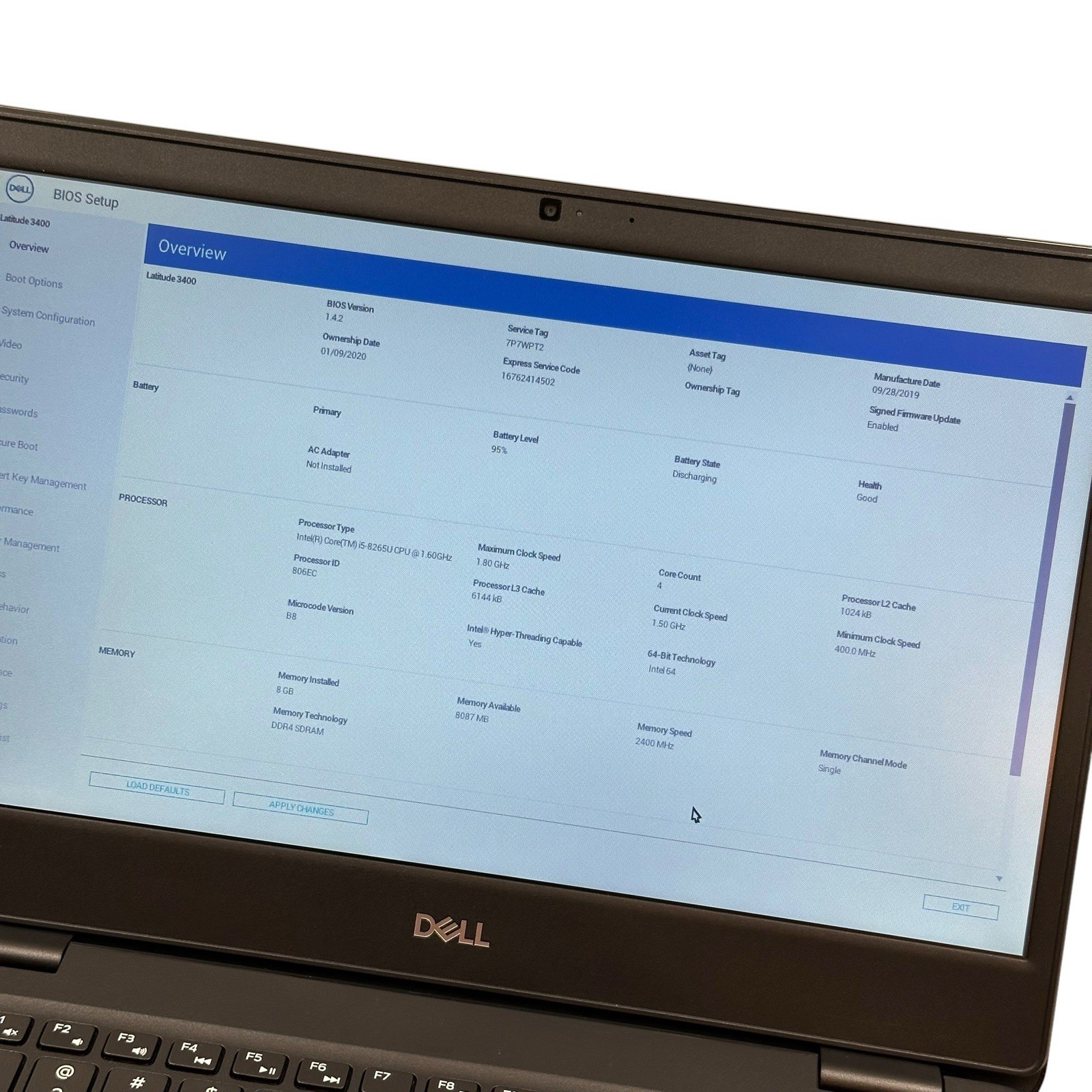 Dell Latitude 3400 14″ Core i5-8265U 1.6GHz 8GB RAM 256GB SSD (WORKS/READ) 1