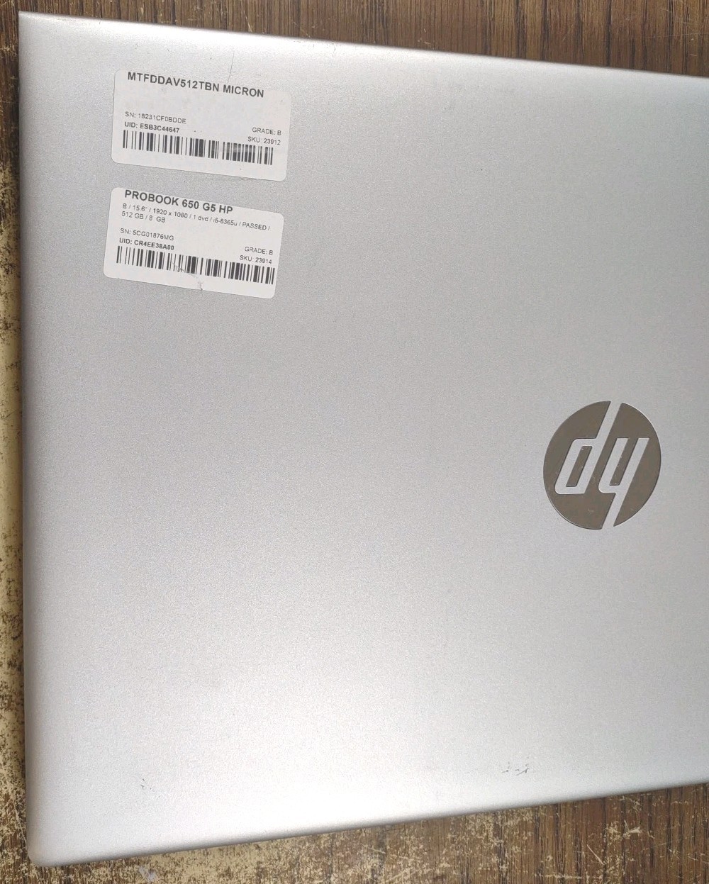 HP Probook 650 G5 LAPTOP 15.6 W/ i5-8365U 1.60GHz, 8GB, 512GB.
