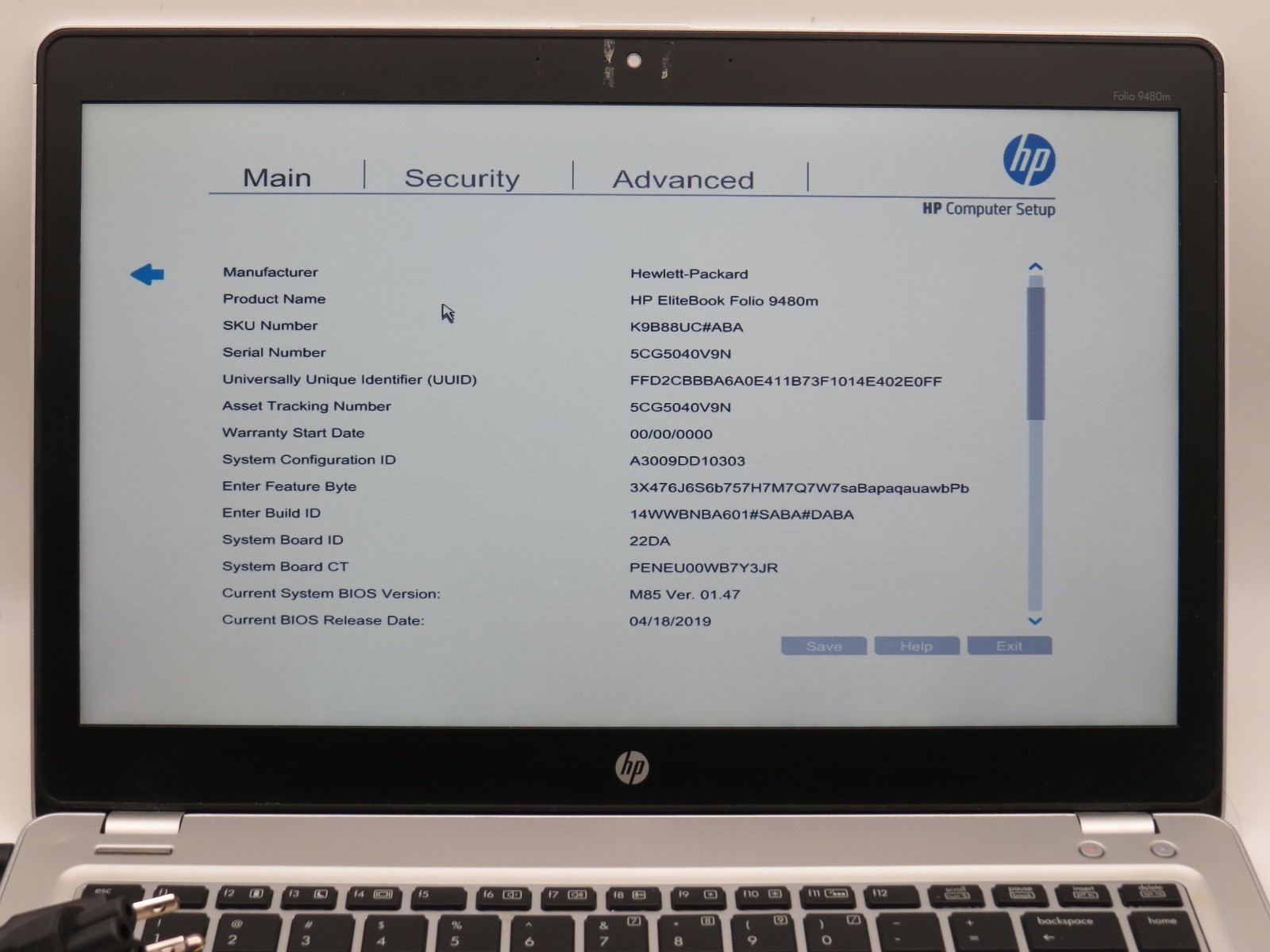 HP EliteBook Folio 9480m i5-4310U @ 2GHz 8GB DDR3 119GB m2 14″ No OS