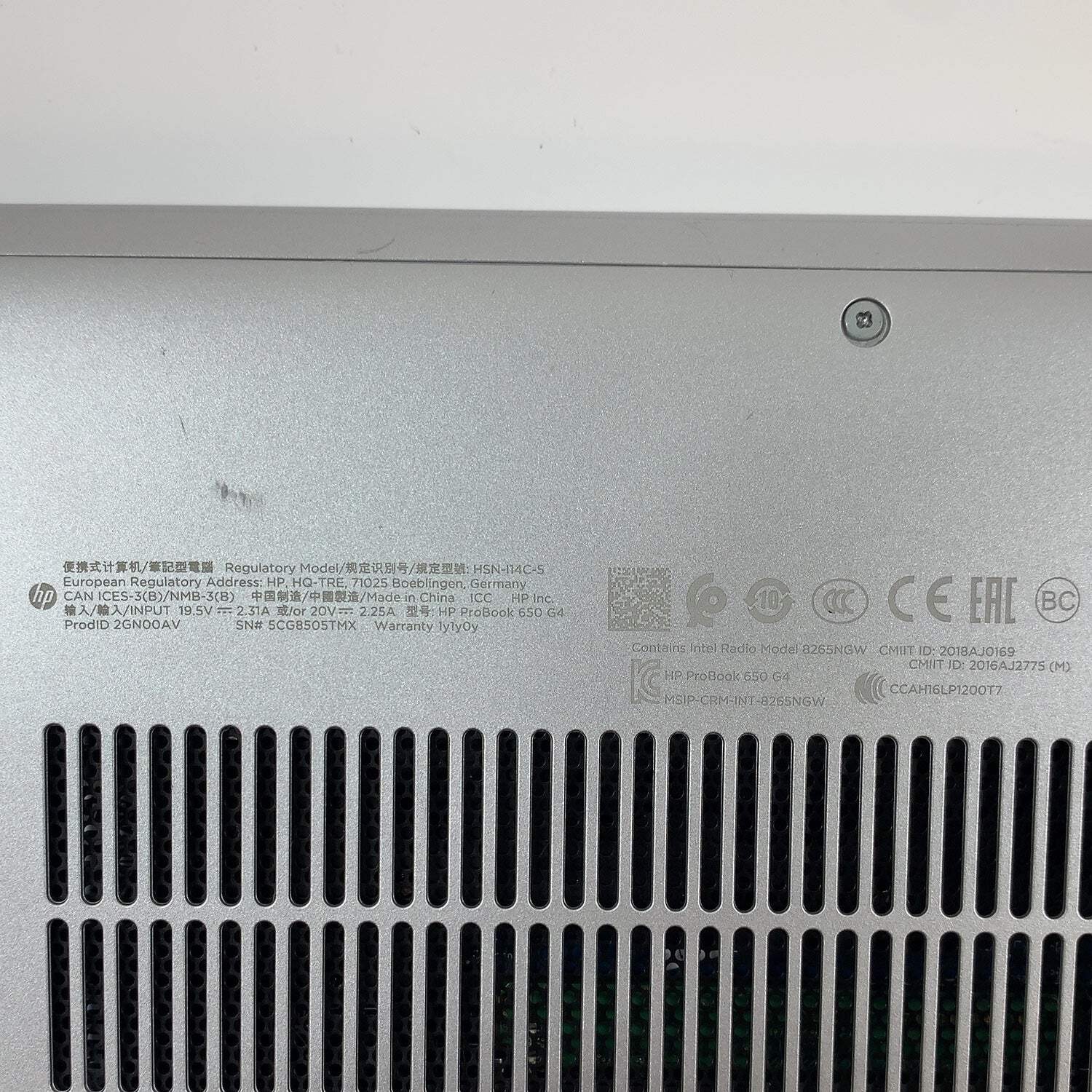 HP ProBook 650 G4 15.6″ i5-7200U 2.5GHz 16GB RAM 512GB SSD