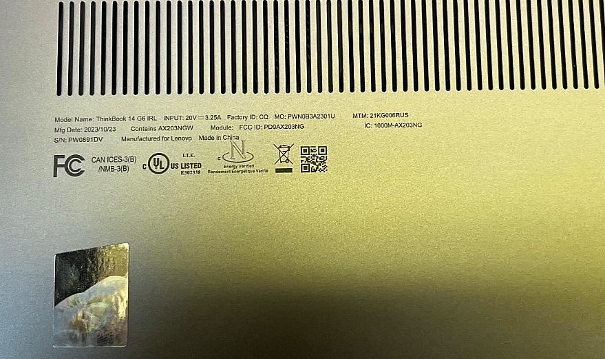 For Parts- Lenovo Thinkbook 14 G6 IRL i7-1355U 2.60 GHz 16GB RAM, BIOS PW/NO OS