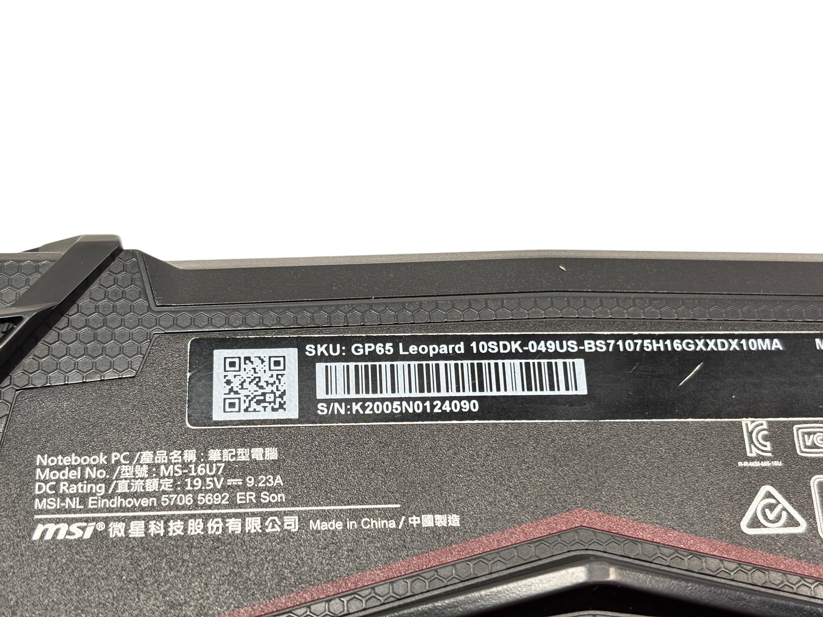 MSI GP65 Leopard Win 11 Intel Core i7-10750H 2.6GHz 16GB RAM 512GB SSD 15.6″
