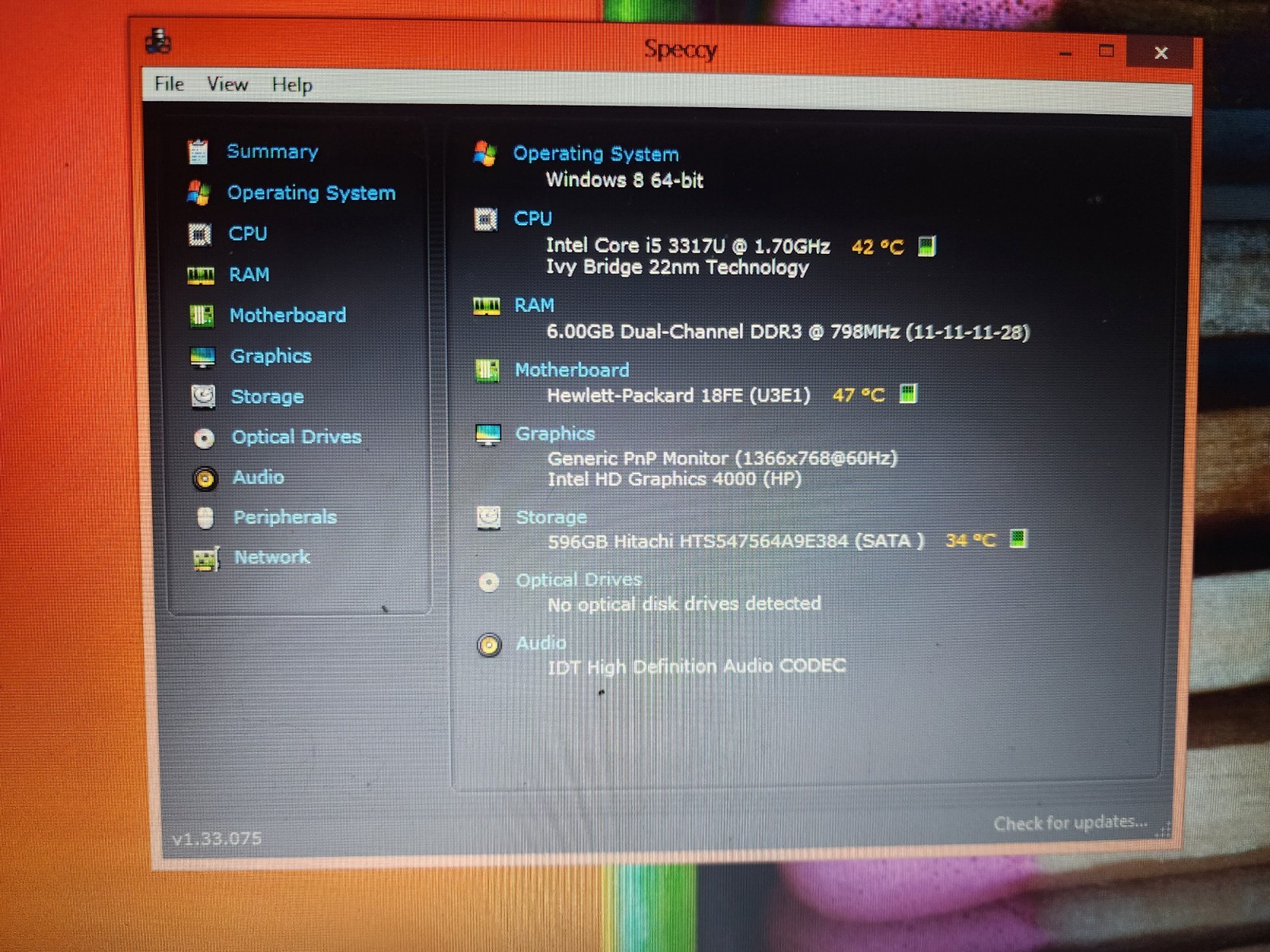 hp pavilion sleekbook 15-b023cl Intel i5-3317u@1.70ghz 6gb Ram Win8 READ
