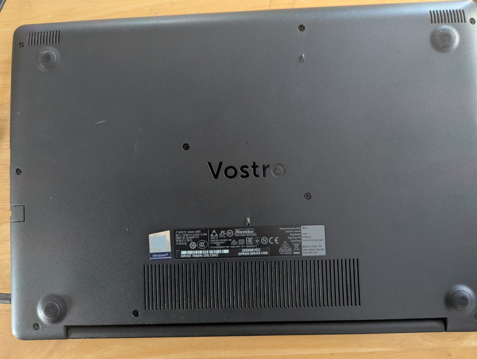 DELL VOSTRO 3583 INTEL CORE I5-8265U 1.60GHZ 8GB RAM