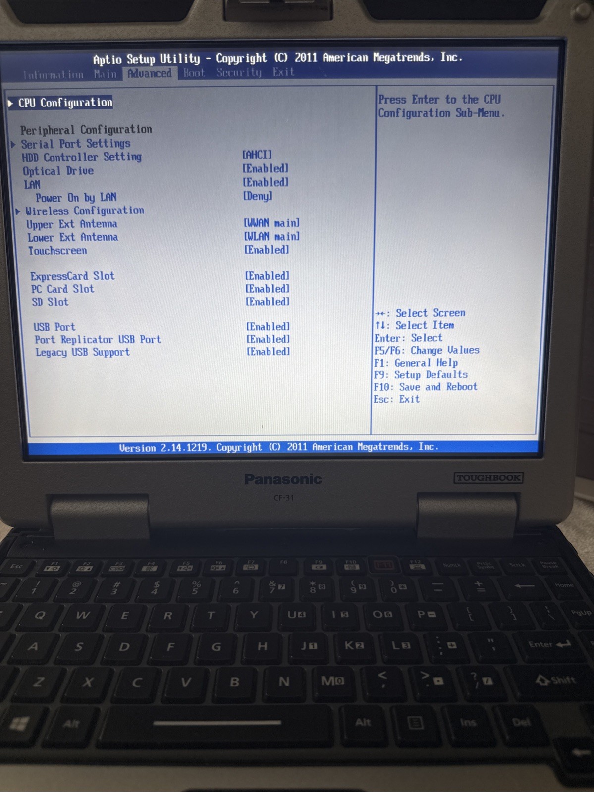 Panasonic Toughbook CF-31 MK4 i5-3340M 2.7GHz/8GB 128GB/NoOS/NoDVD/No AC Charger
