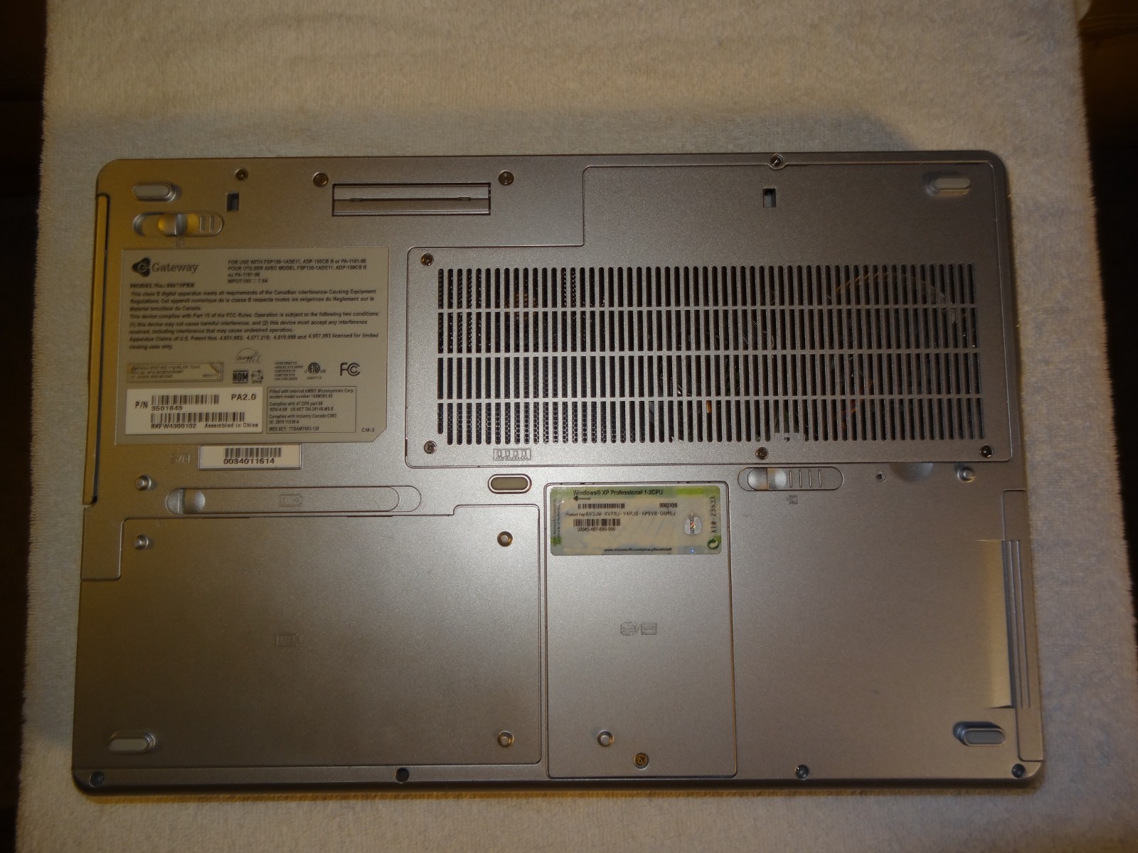 Gateway M675PRR Laptop Computer -17″Screen -Windows 7 -Intel Pentium @ 3.40GHz