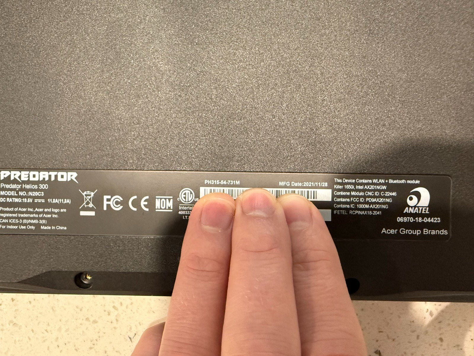 Acer Predator Helios 300 15.6 Laptop + I7-11800H + 1TB SSD + 32GB RAM + RTX 3060