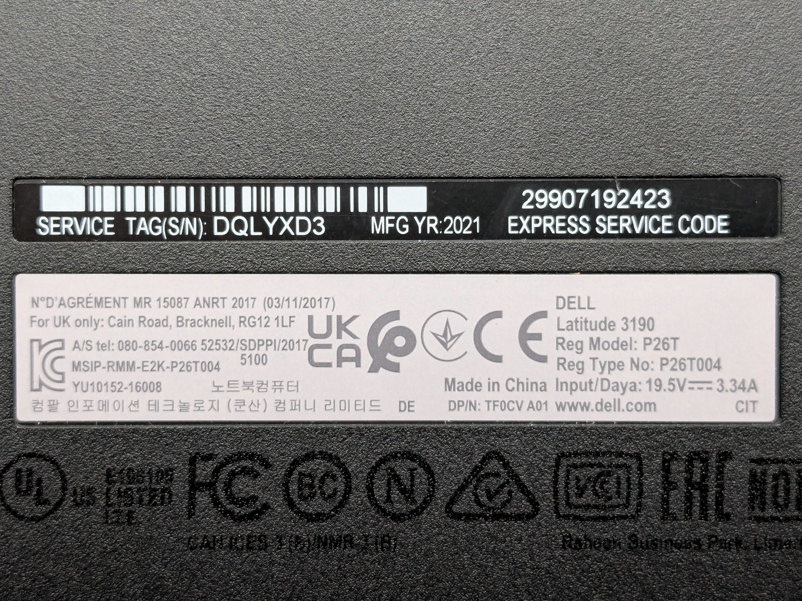 Dell Latitude 3190 19″ HD+ CELERON N4120 256GB SSD 4GB Palmrest *READ*