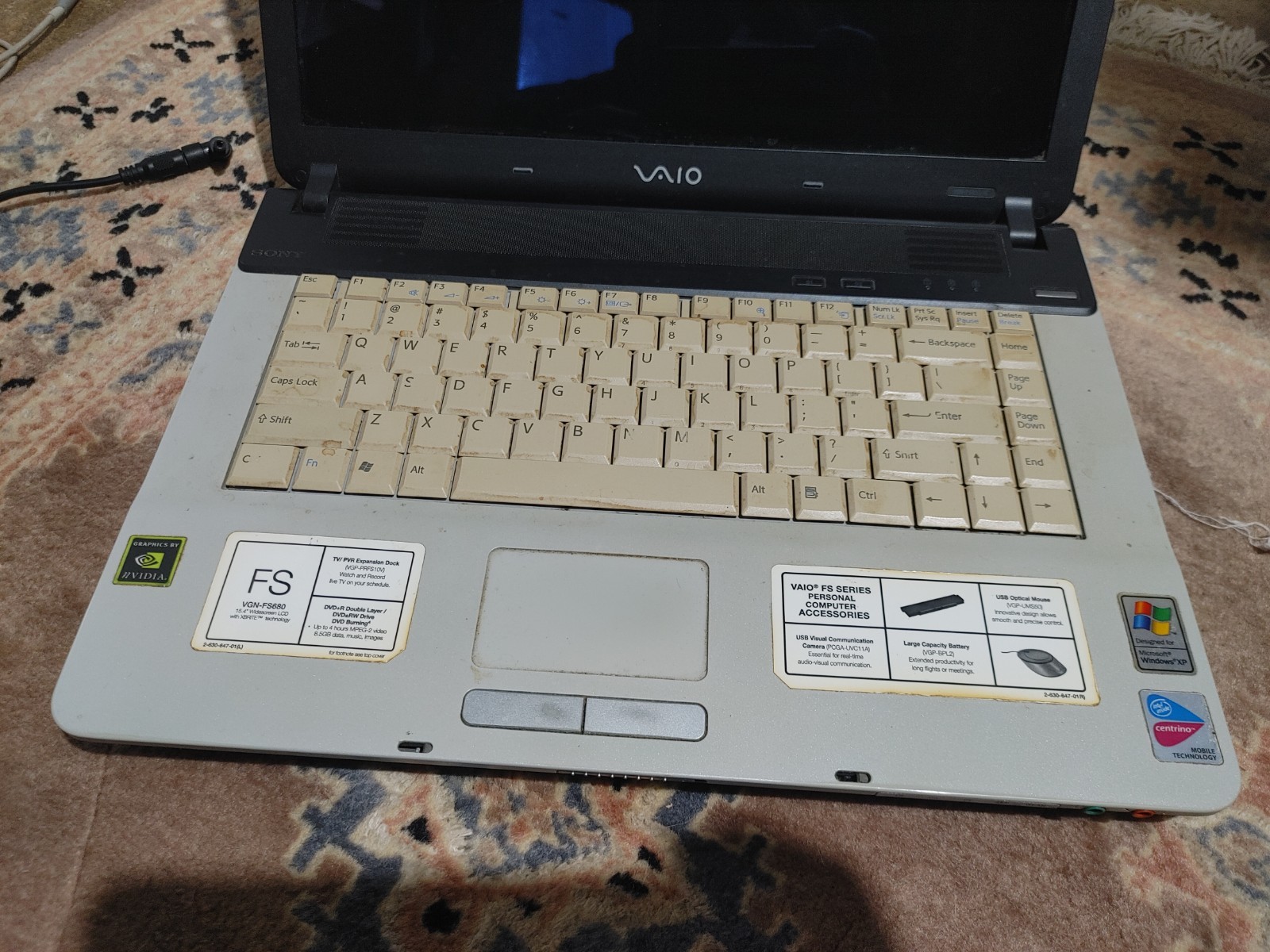 Sony Vaio VGN-FS640/W PCG-7A2L Laptop NO OS/BATTERY