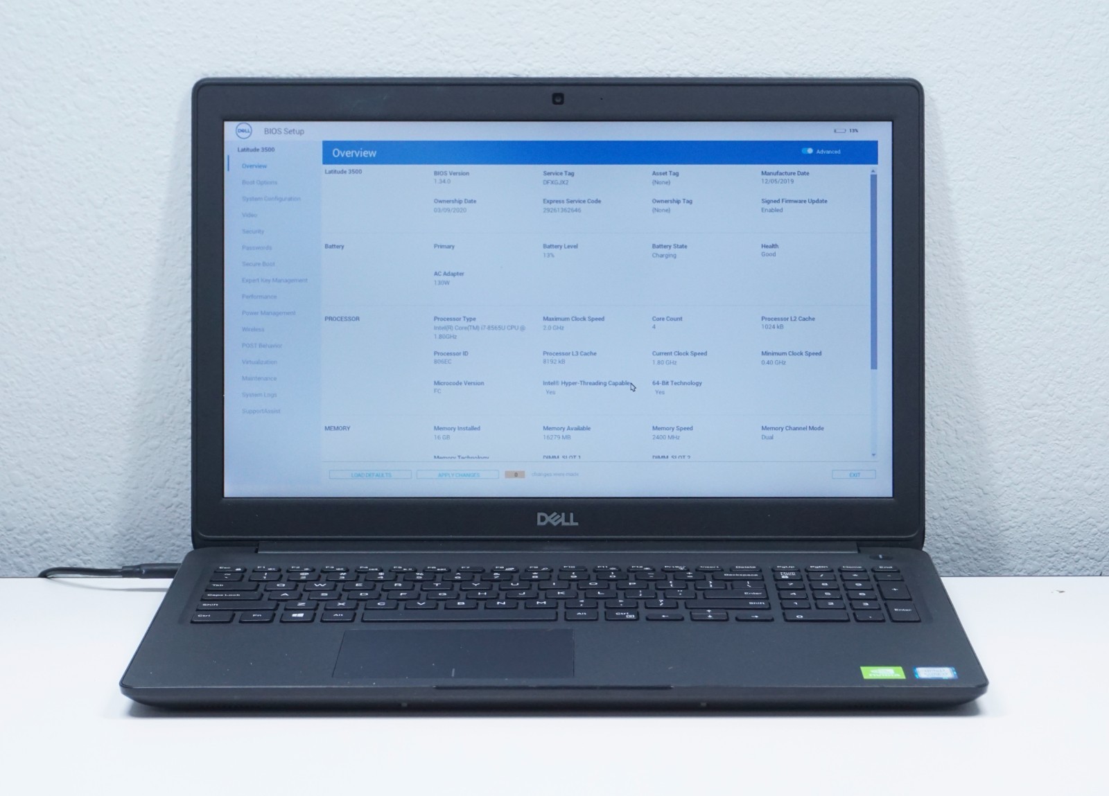 Dell Latitude 3500 Intel Core i7-8565U @1.80GHz 16GB 512GB SSD MX130 FHD (No OS)