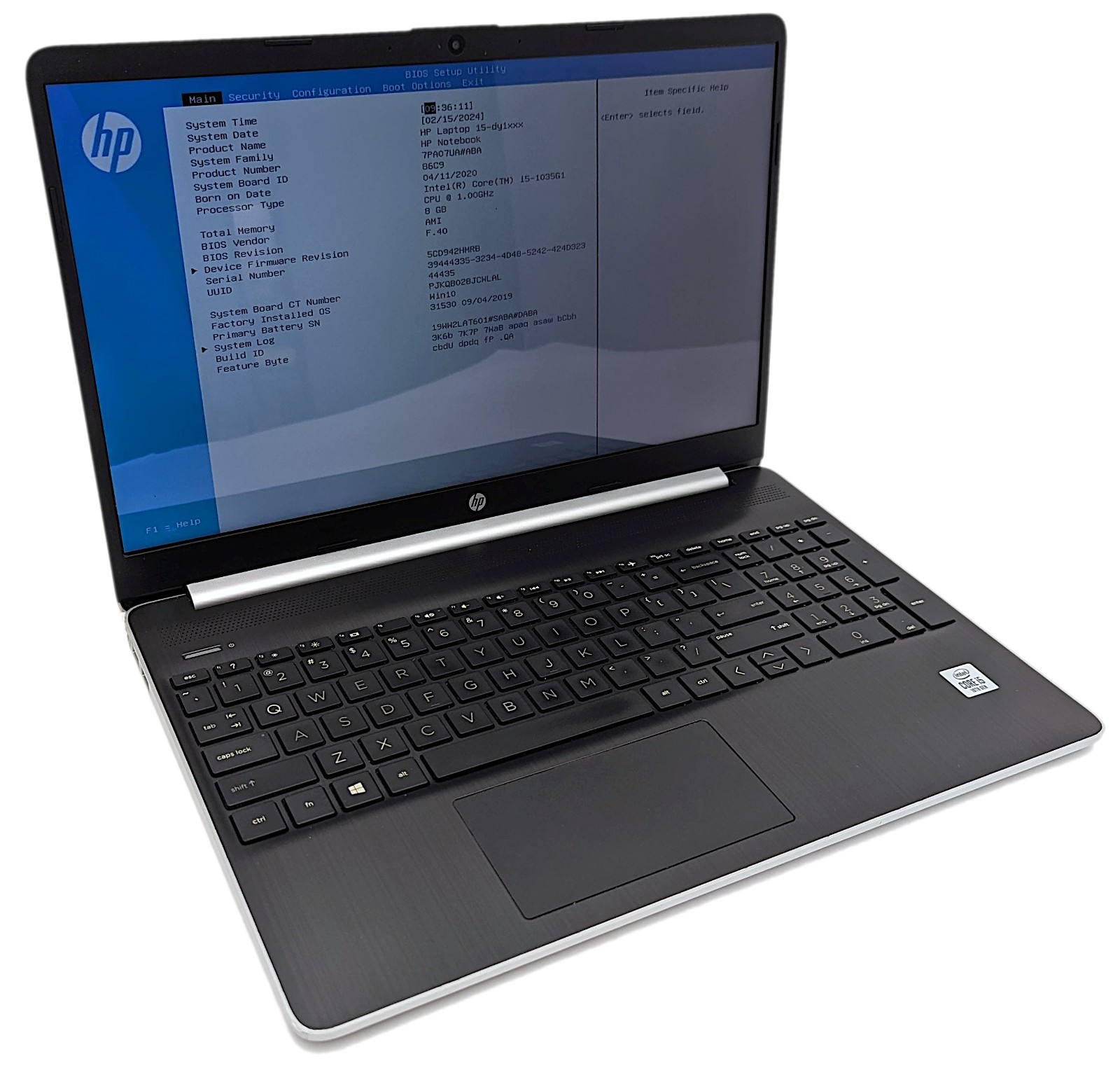 Incomplete HP 15-dy1751ms 15.6″ Touch Laptop i5-1035G1 8GB RAM – *TOUCHPAD ISSUE