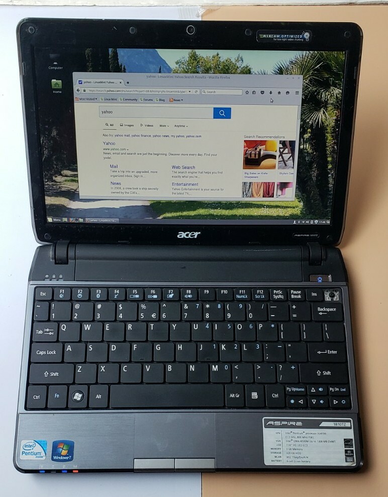 ACER Aspire 1820TZ Geniue Intel U4100 2GB RAM 160GB HDD wifi WEBCAM BLUETOOTH