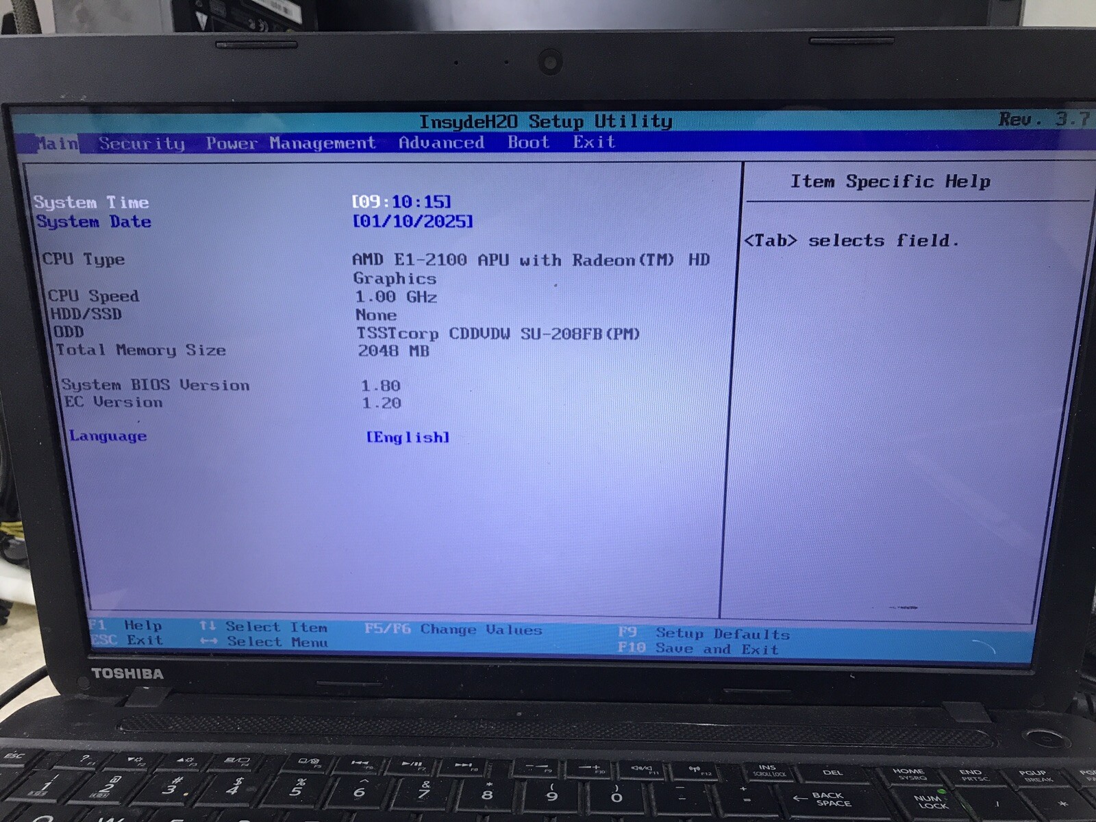 TOSHIBA Satellite C55D-A5163 AMD E1-2100 APU with Radeon HD Graphics @ 1.00GHz