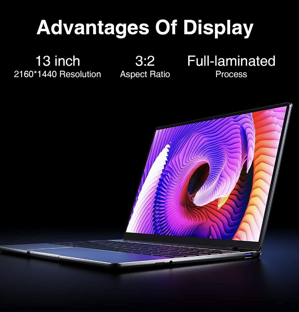 CHUWI GemiBook Pro 14” Laptop, 8gb RAM 256GB Backlit Keyboard, Full Metal