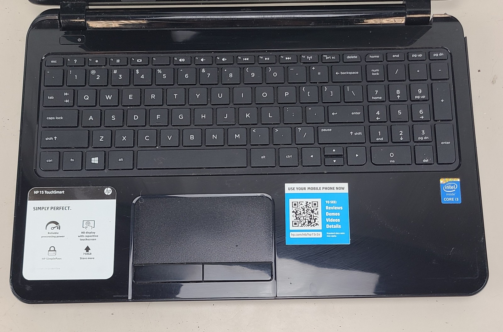 FOR PARTS HP 15 Notebook i3-5010U 6GB 750GB HDD BAD BATTERY/NO OS