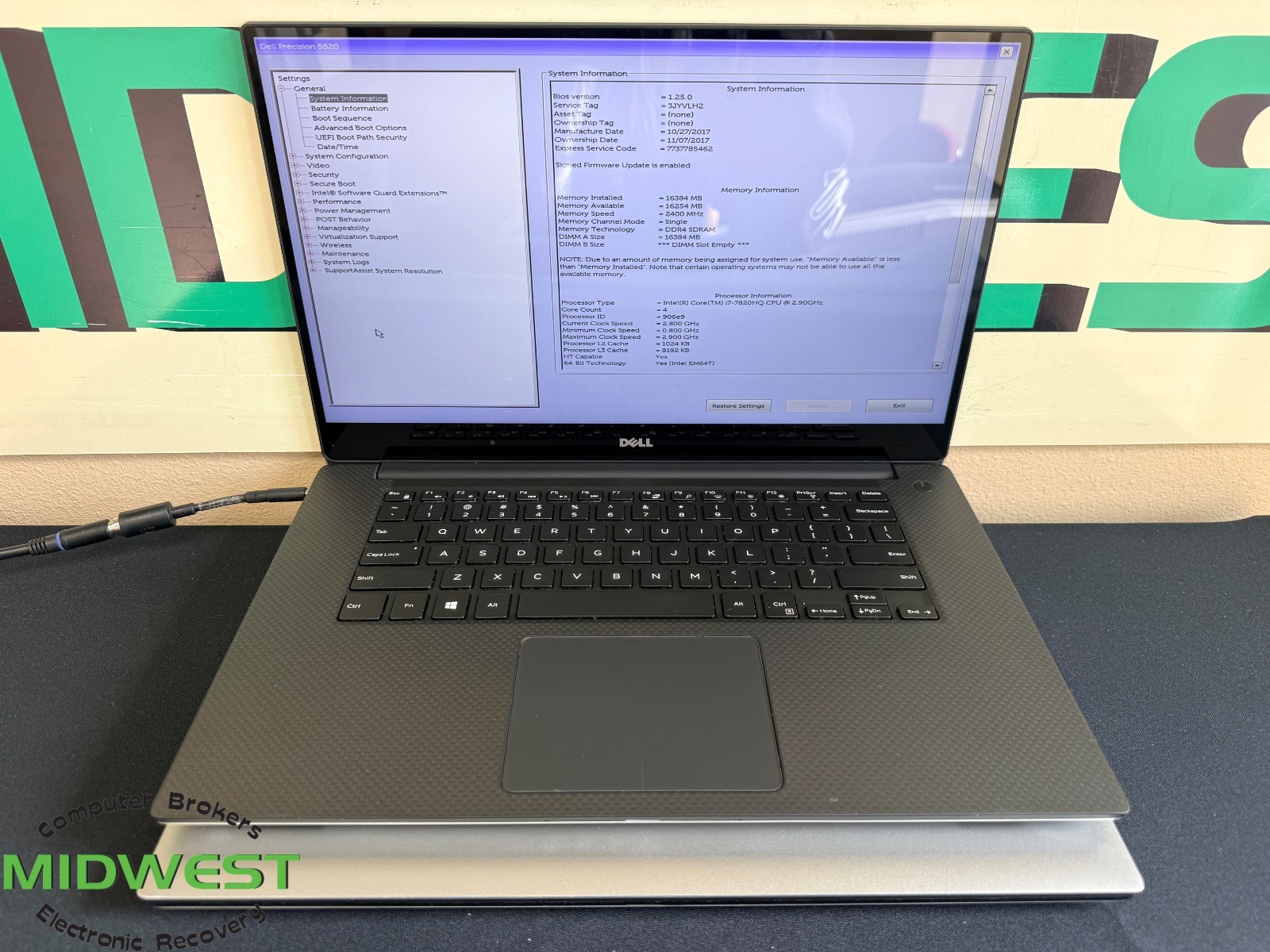 (Lot of 2) Dell Precision 5520 i7-7820HQ 2.9GHz 16GB 512GB SSD