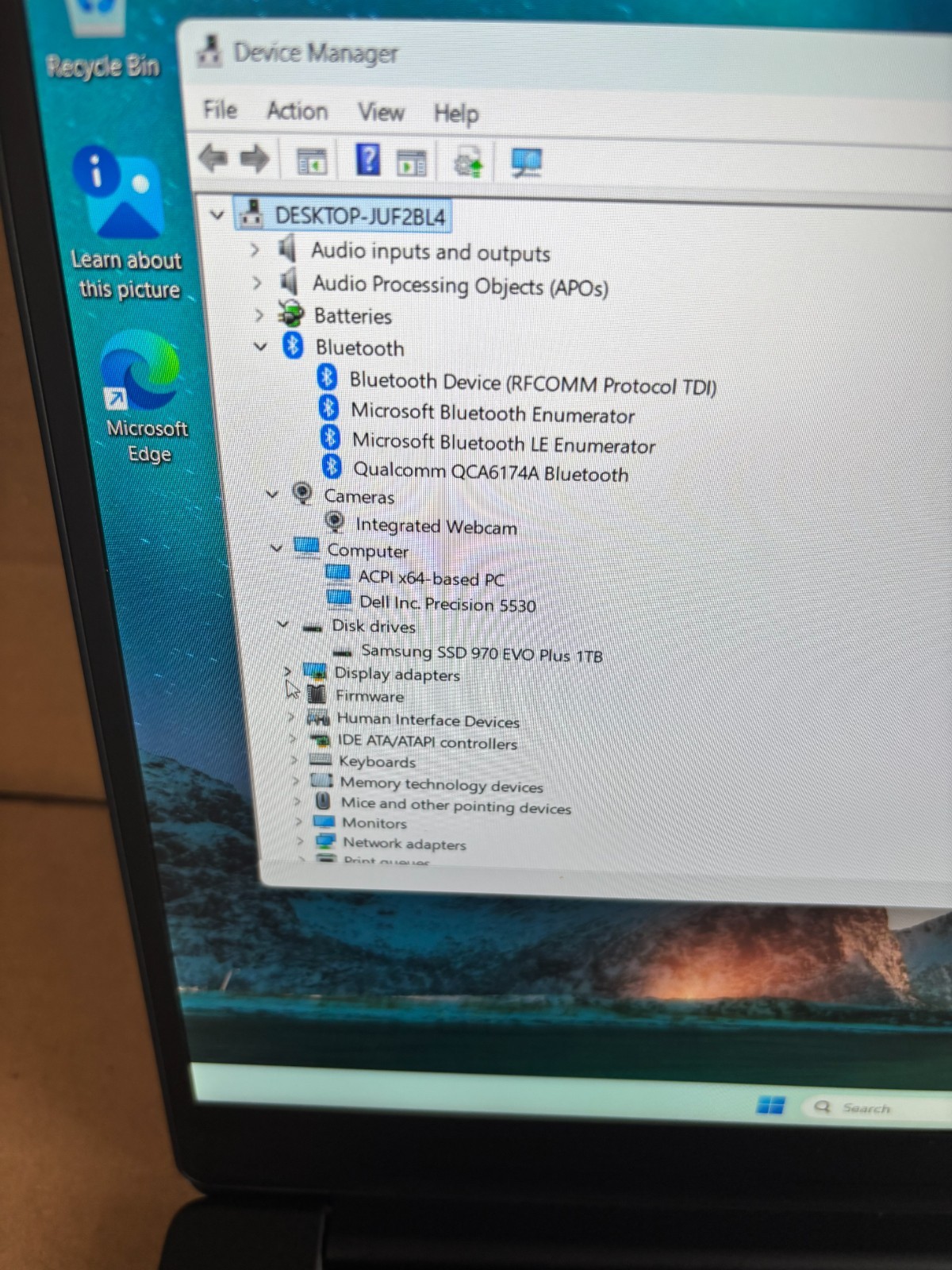 DELL PRECISION 5530 i9-8950HK 2.9GHZ RAM 16GB SSD 1TB QUADRO P2000 4GB BLUETOOTH