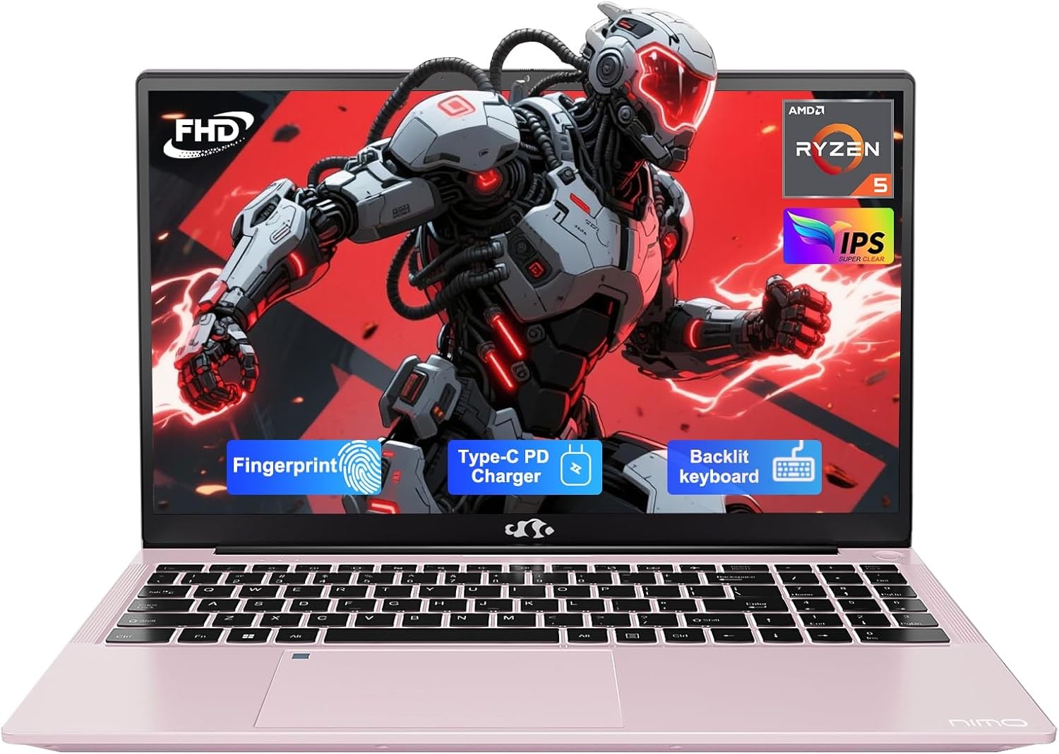 NIMO 15.6” FHD IPS Laptop Computer 8GB RAM 256GB SSD AMD Ryzen 5 3500U Wi-Fi 5