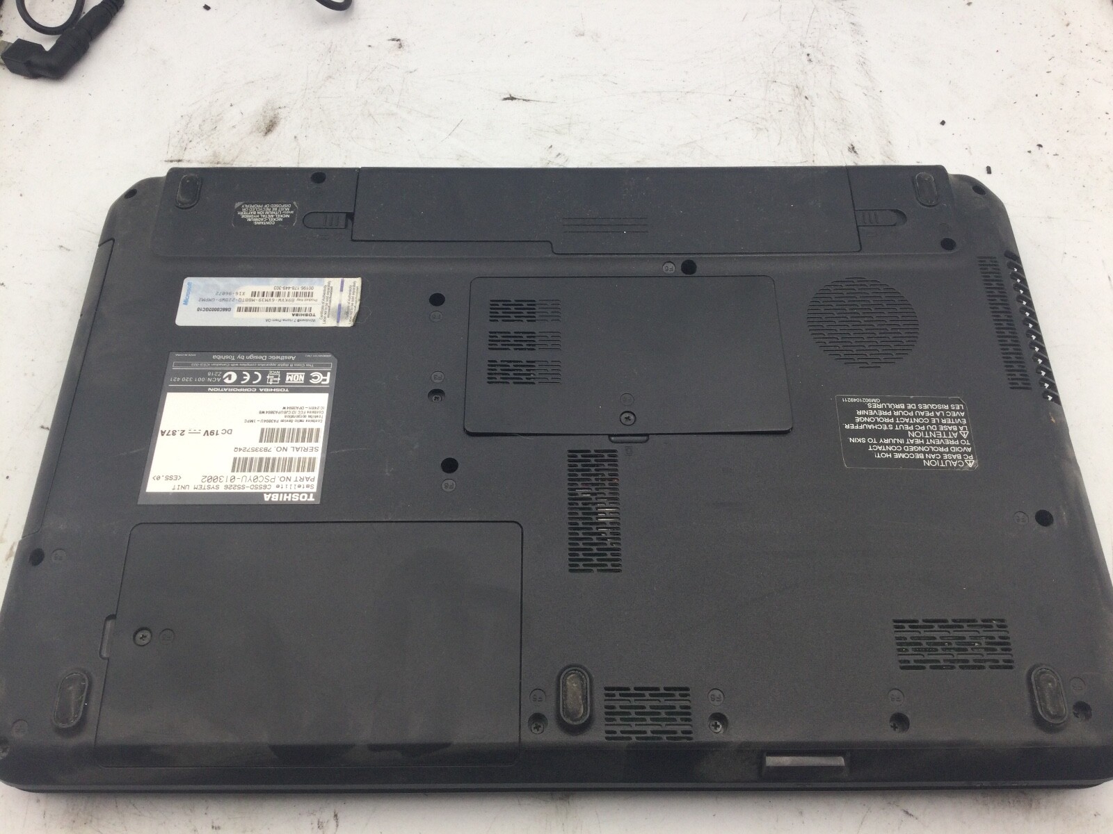 TOSHIBA SATELLITE C655D – BOOTS TO BIOS – AMD E 350 – 3GB RAM – 15″ – READ – BB!