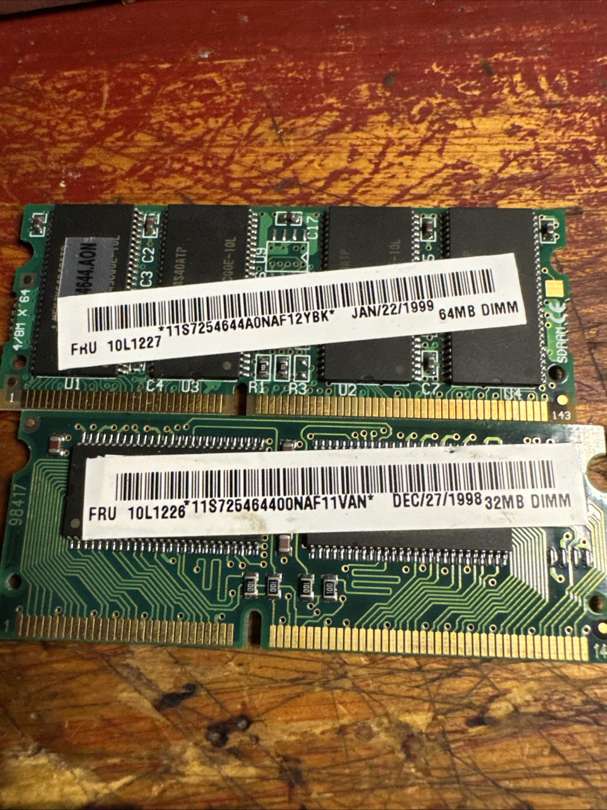 Lot Of 5 random parts (from IBM thinkpads 90s laptops) RAM 32 DIMM / 64mb /CPU+