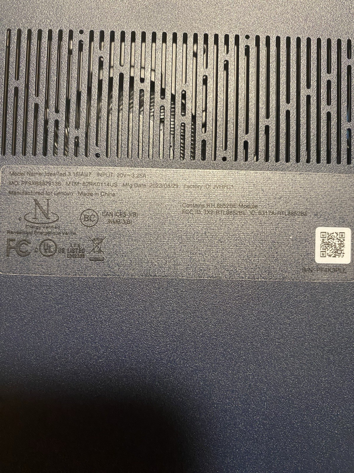 Lenovo IdeaPad 3 15IAU7 15.6in i5 8GB 256GB SSD Win11 2023 Blue