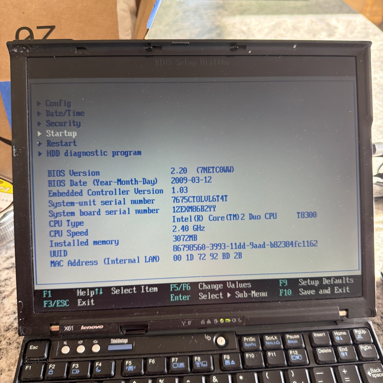Lenovo ThinkPad X61 12″