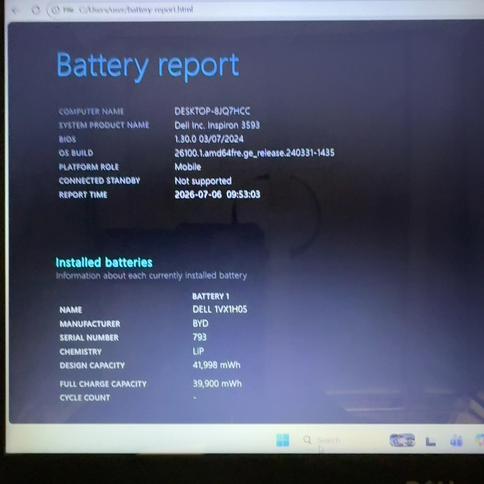 Dell Inspiron 3593 15.6″ i5-1035G1 16GB RAM 256GB NVMe SSD Win 11 Pro