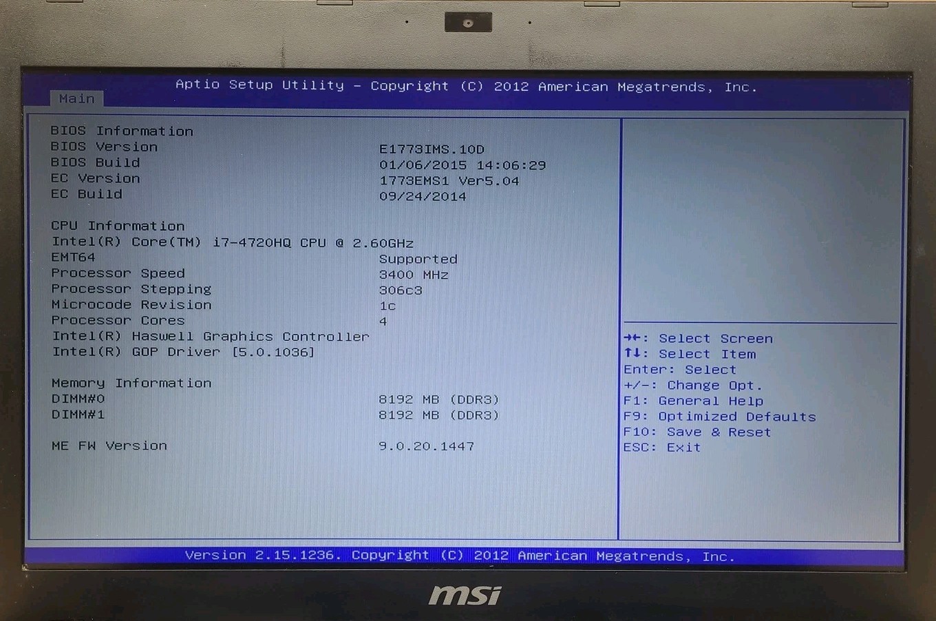 MSI GS70 2QD Gaming Laptop, i7-4720HQ, GTX 965M, 16GB RAM, NO SSD, NO OS *READ