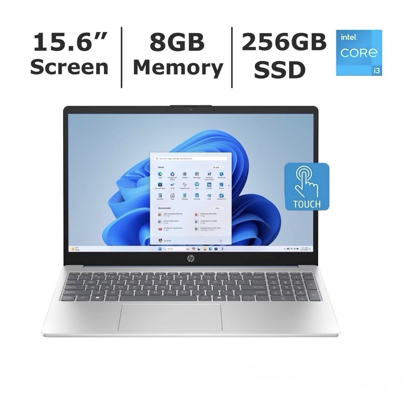 HP Laptop 15-fd0230wm 15.6″ Intel i3-N305 8GB DDR4 256GB SSD Windows 11 Home