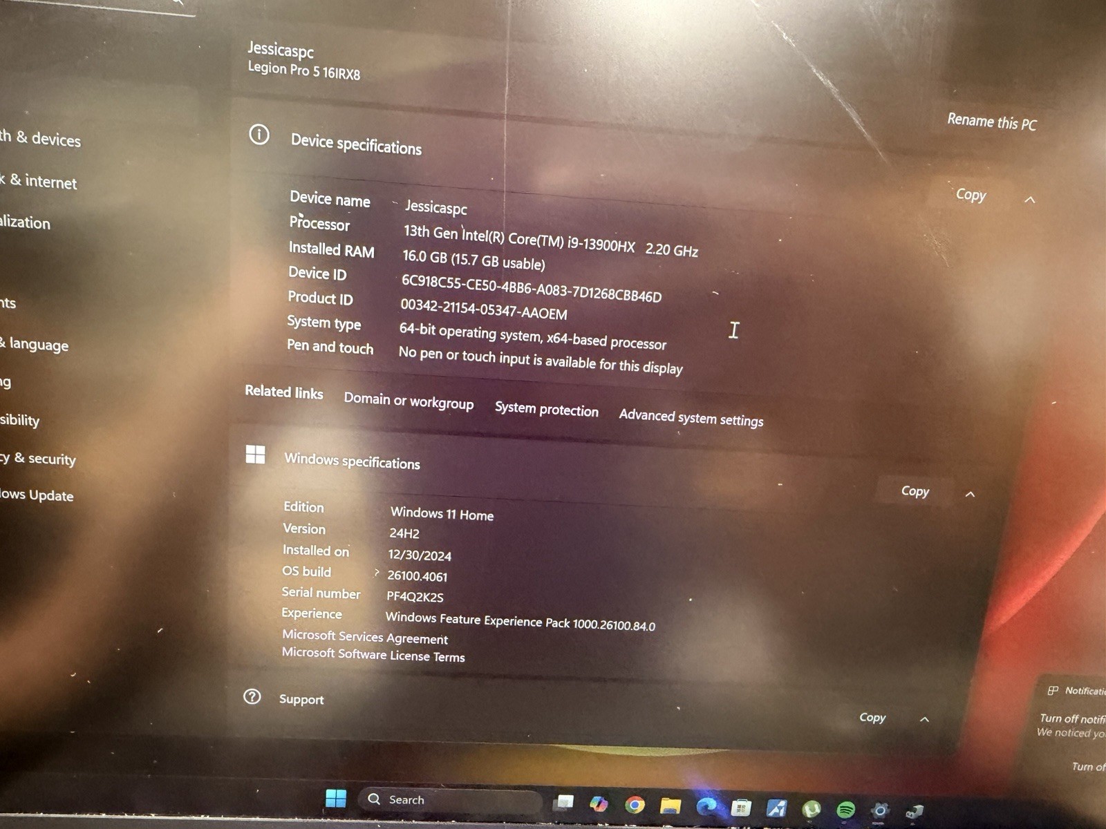 Lenovo Legion Pro 5 16IRX8 16″ i9-13900HX 2.2GHz 16GB RAM 1TB SSD RTX 4070 F SH