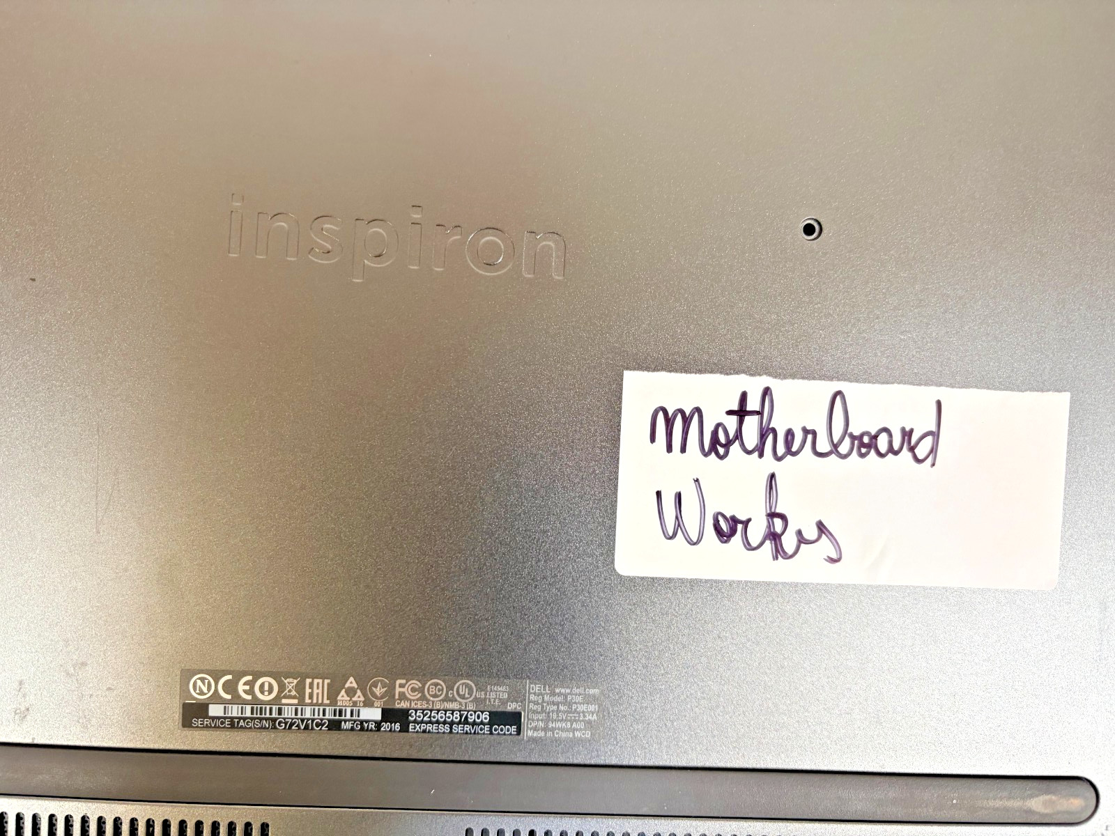 Dell Inspiron 17 7000 Series Laptop Model: P30E, -PARTS ONLY
